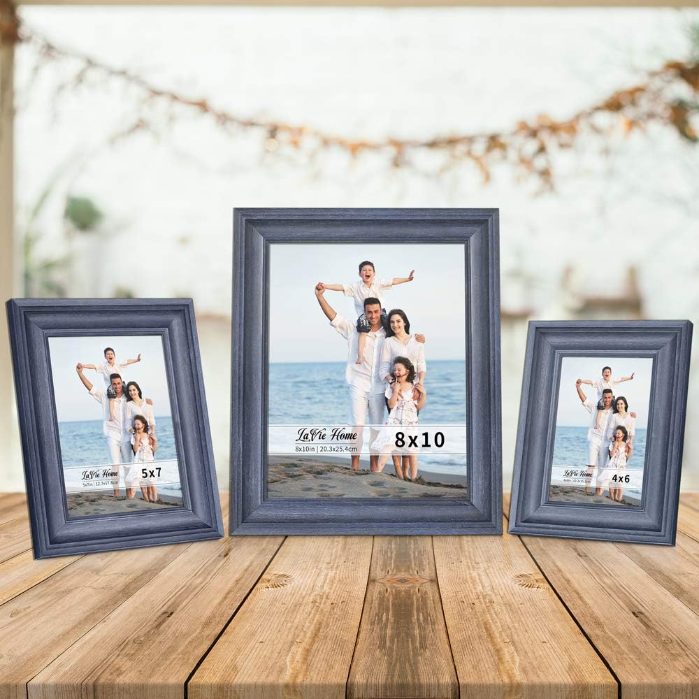 LaVie Home 8x8 Picture Frames (1 Pack, Gold) Square Photo Frame Set with High Definition Glass for Wall Mount & Table Top Display