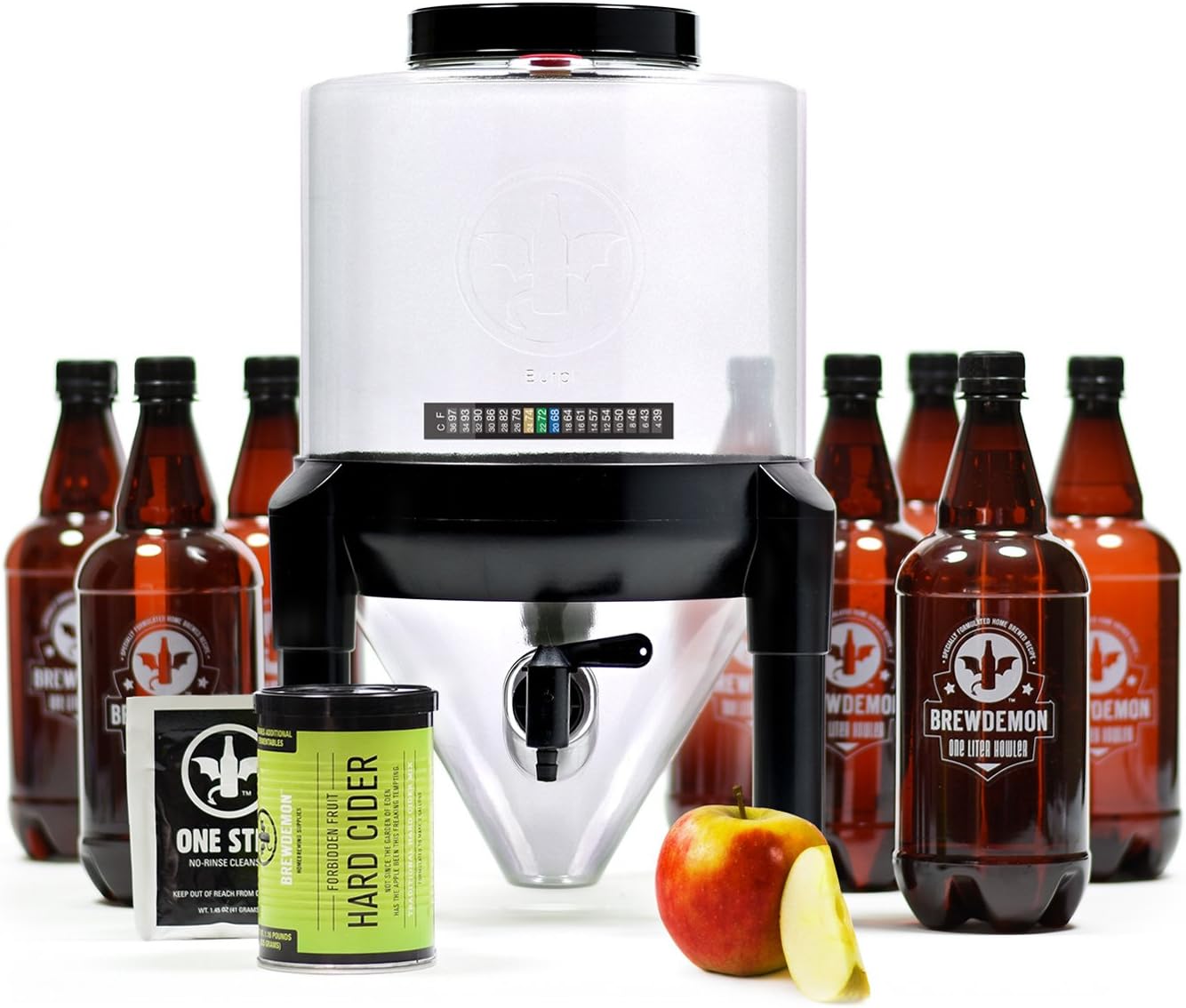 Hard Cider Kit w/Bottles – NO AIRLOCK OR SIPHON REQUIRED – Conical Fermenter Eliminates Sediment and Makes Wicked-Good Home Made Hard Cider - 2