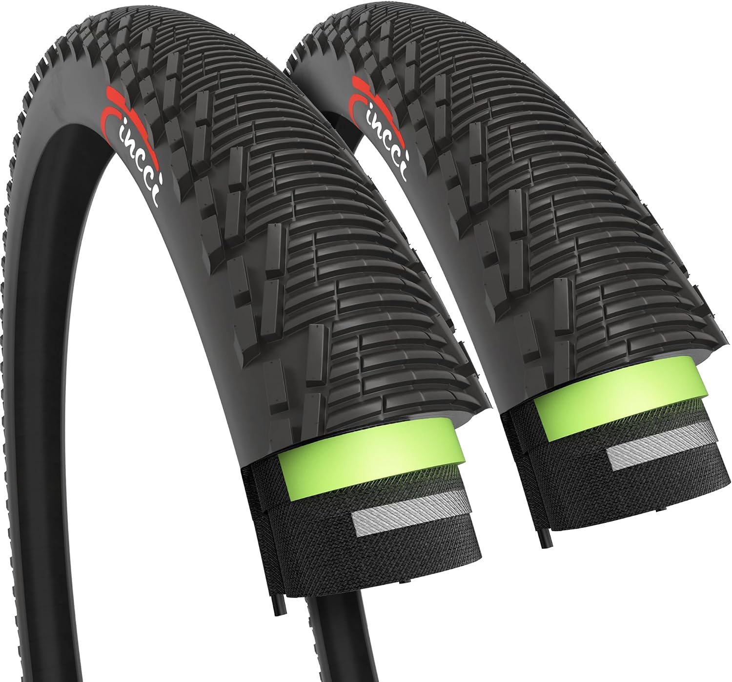 Pair 26 x 1.95 Mountain Bike Tires - Foldable 53-559 with 3mm Anti Puncture