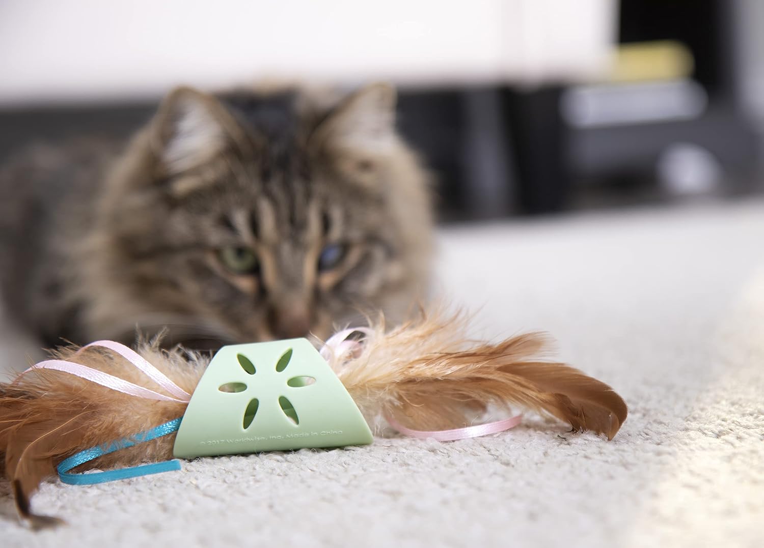 SmartyKat Flutter Balls Catnip Plush and Feather Cat Toys, Erratic Motion for Batting & Pouncing Fun for Cats & Kittens, Set of 2
