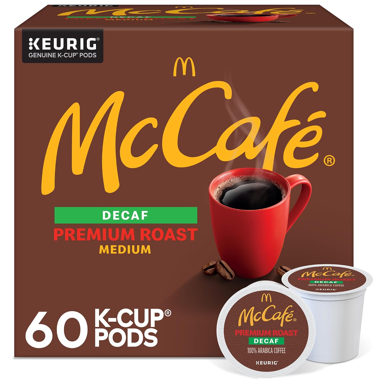 McCafe Premium Roast Decaf Coffee, Single Serve Keurig K-Cup Pods, Decaffeinated, 96 Count (4 Packs of 24)