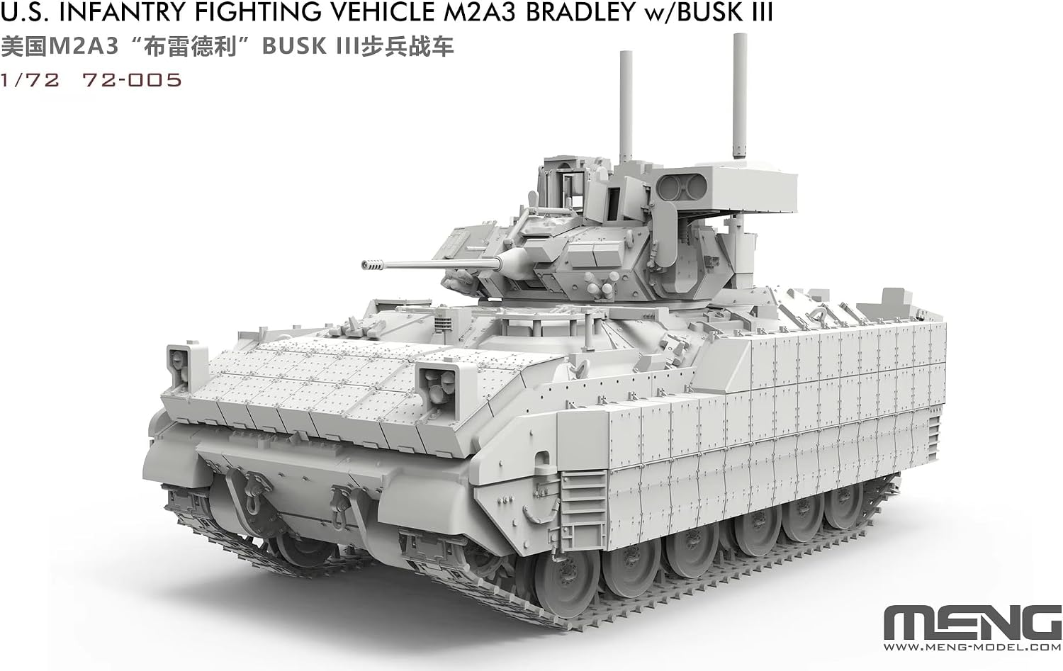 MENG 1/72 Scale U.S. Infantry Fighting Vehicle M2A3 Bradley w/BUSK III Model Kit