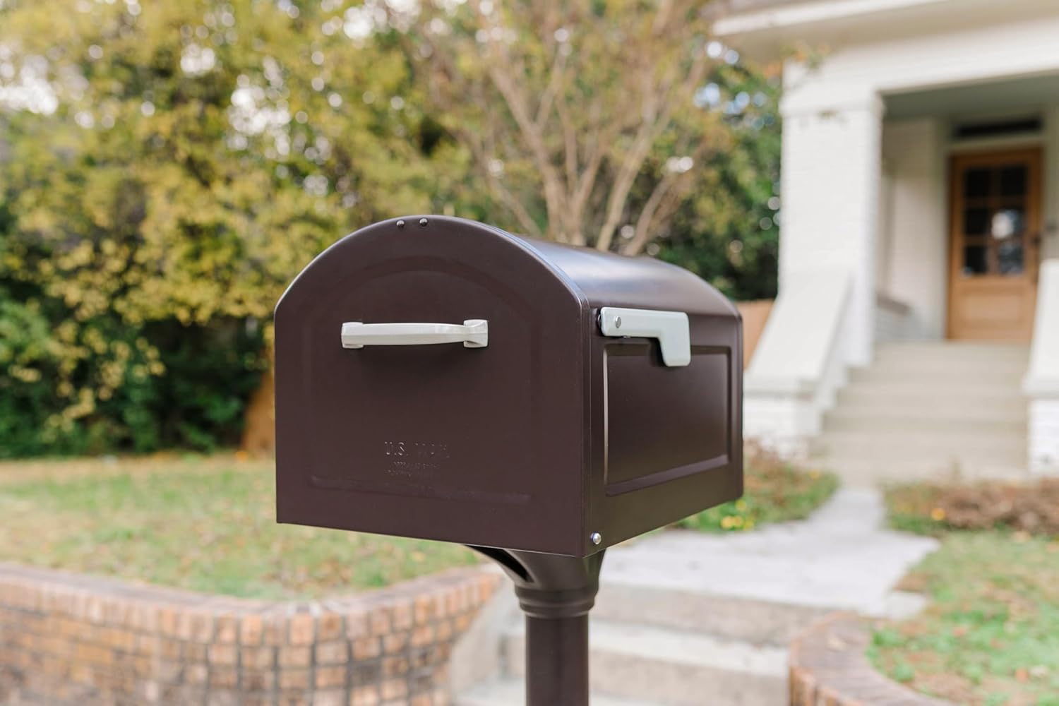 Architectural Mailboxes 950020RZ Centennial Post Mount Mailbox, XL, Rubbed Bronze | Galvanized steel build for outside with rust-resistant powder-coat finish and a magnetic door closure. USPS approved.