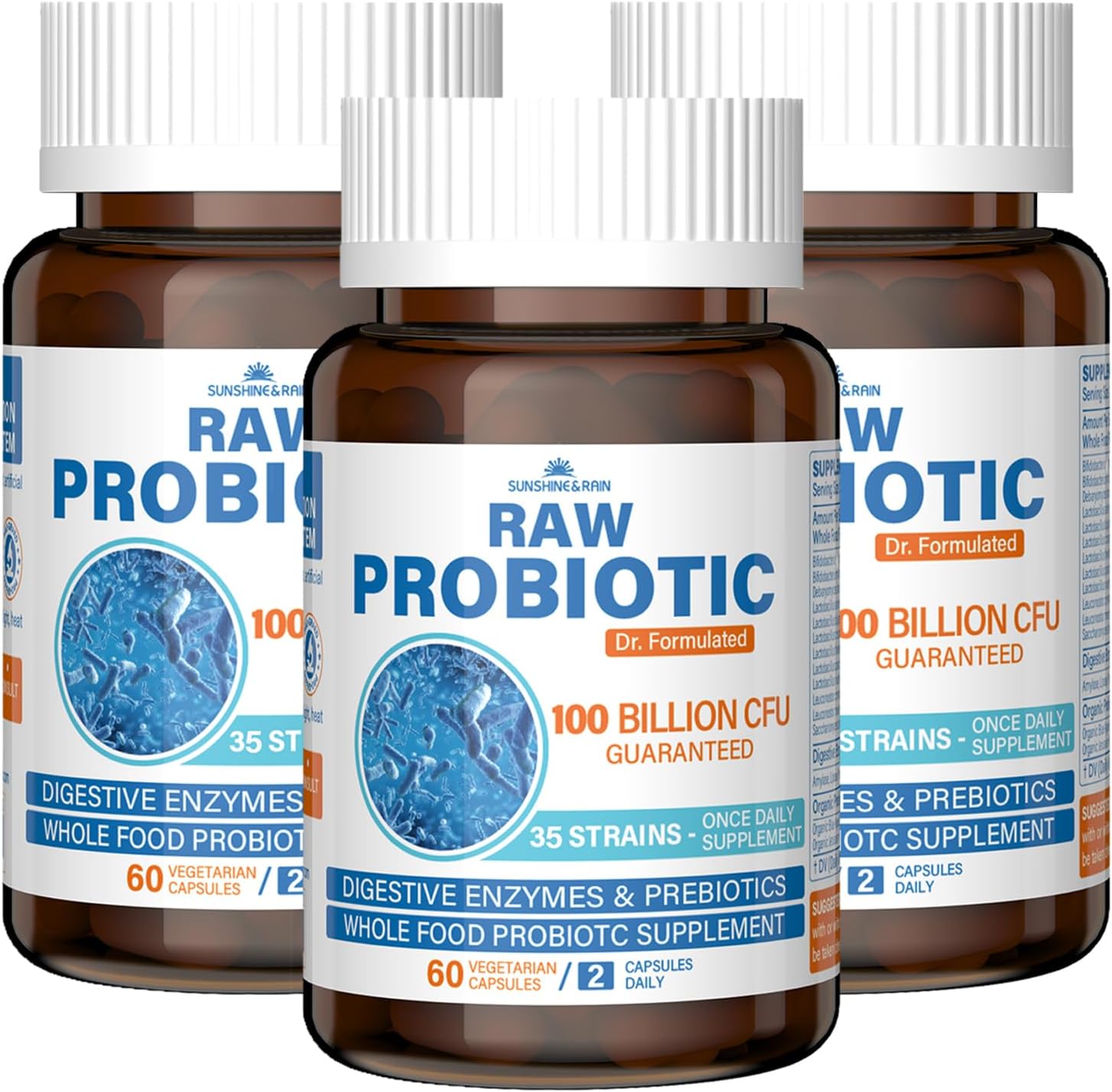 Probiotics for Women and Men, Probiotic + Prebiotic Enzyme Formula for Gut