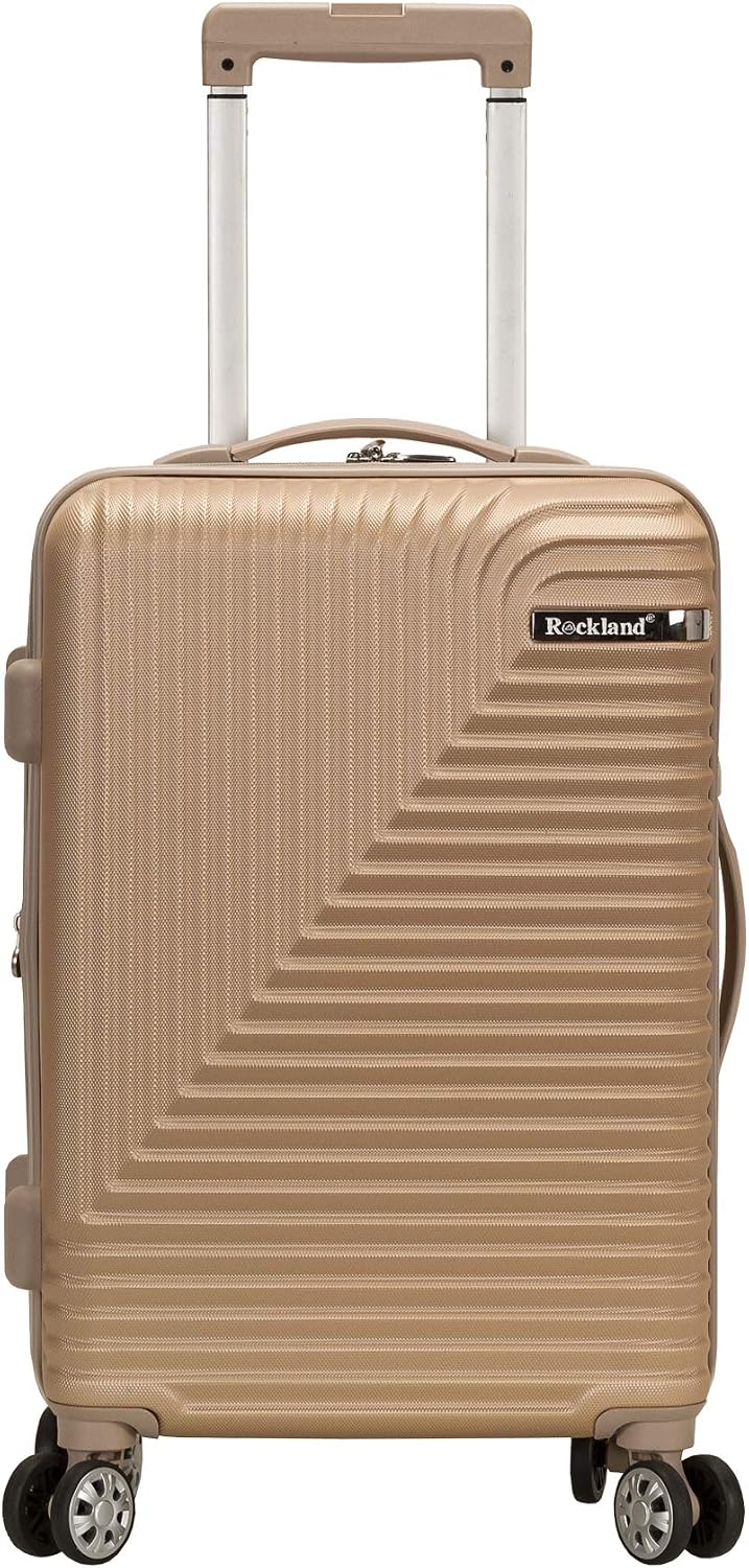 Rockland Star Trail Hardside 2 Piece Expandable Spinner Wheel Luggage Set, (20"/24"/28"), Champagne