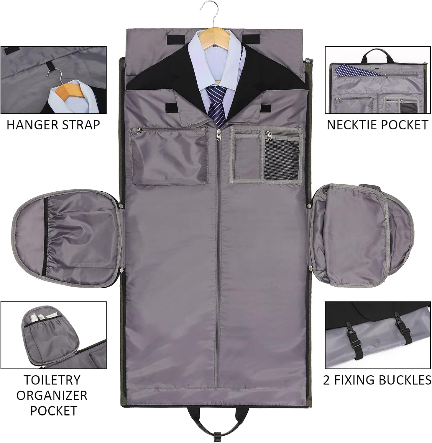 Garment Bags for Travel, 45L Carry on Convertible Garment Duffle bag