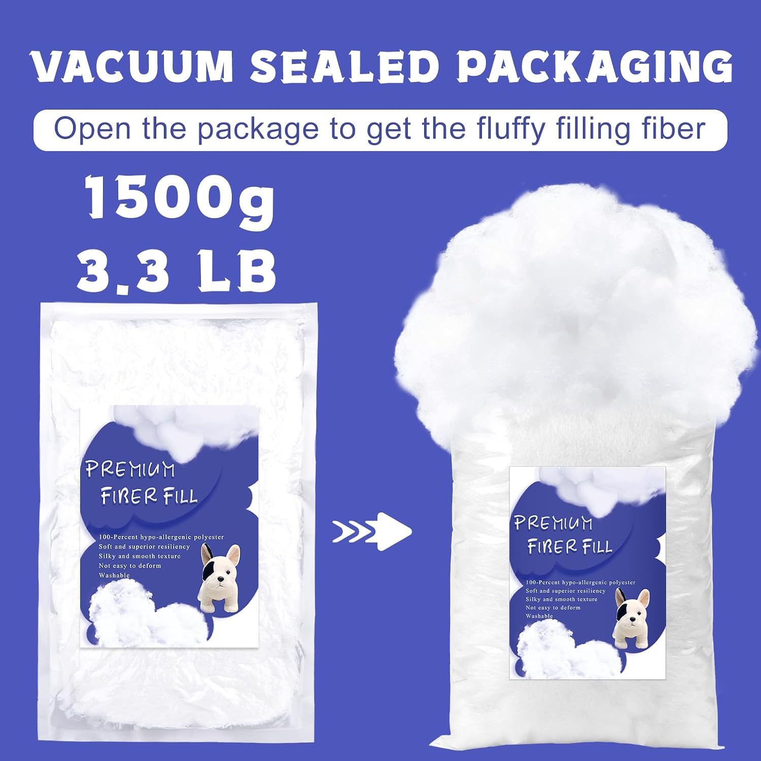 BUTUZE 250g/8.8oz Polyfill Stuffing Fiber Fill,Stuffing for Stuffed Animals