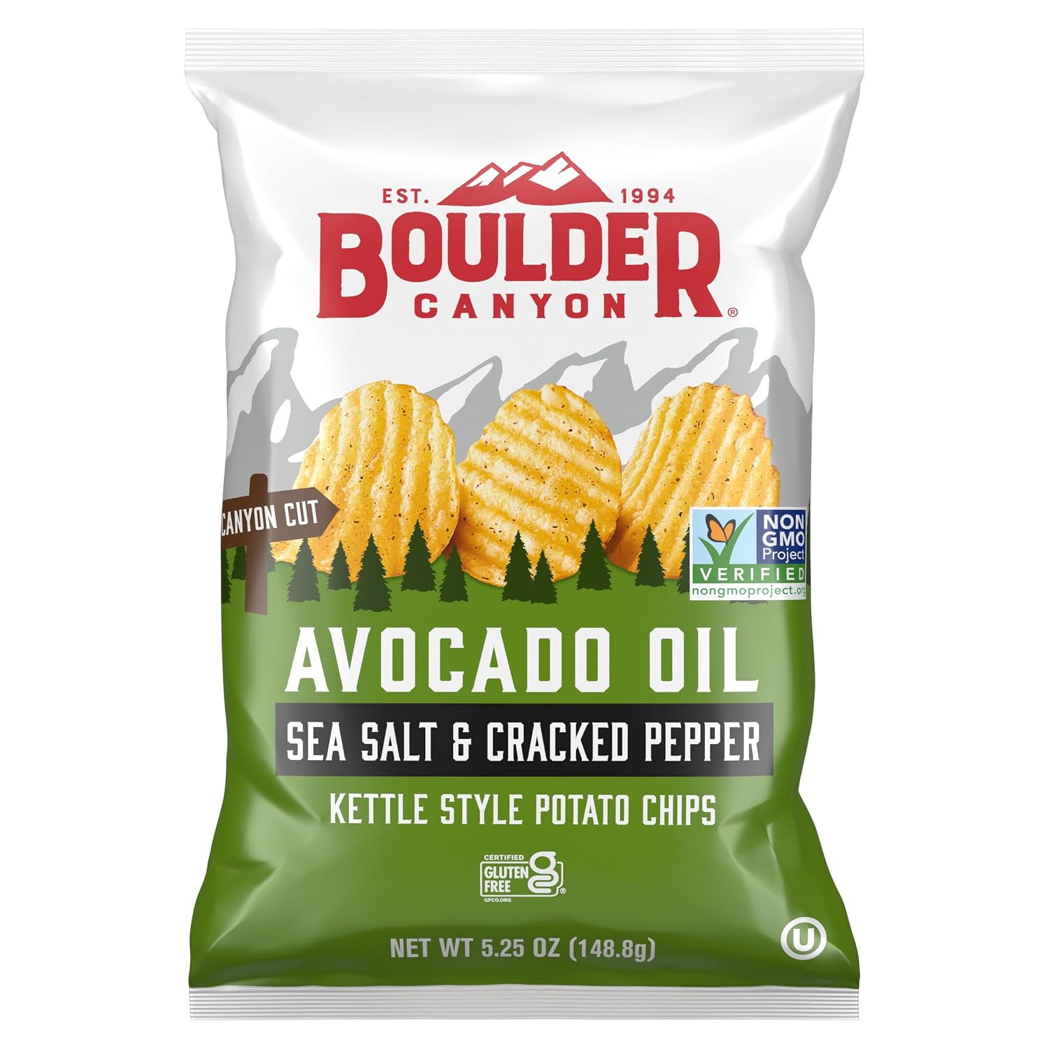 Boulder Canyon Avocado Oil Sea Salt Potato Chips 6 Count, 1.25 OZ