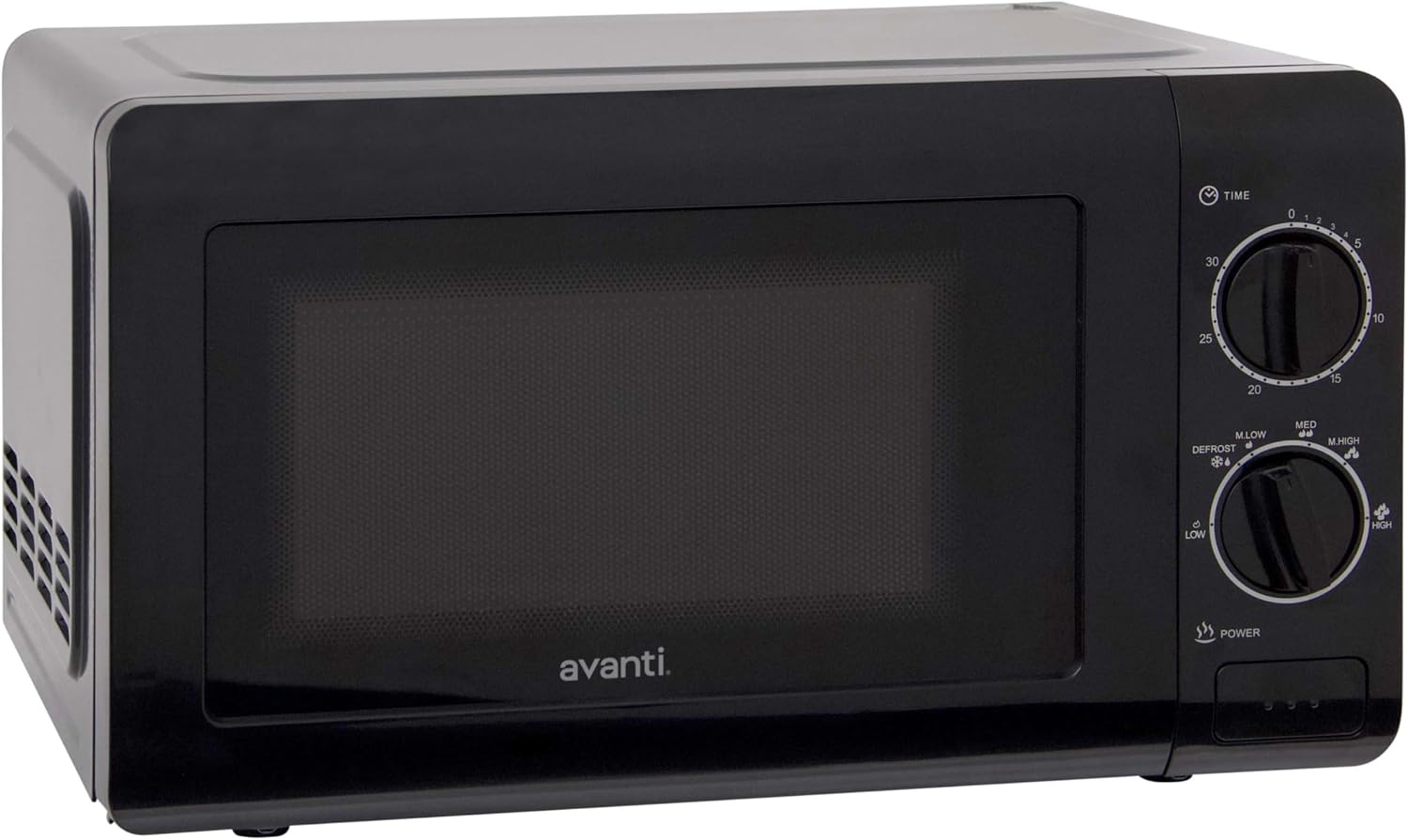 Avanti Microwave Oven 700-Watts Compact Mechanical with 5 Power Settings, Defrost, Full Range Temperature Control and Removable Glass Turntable