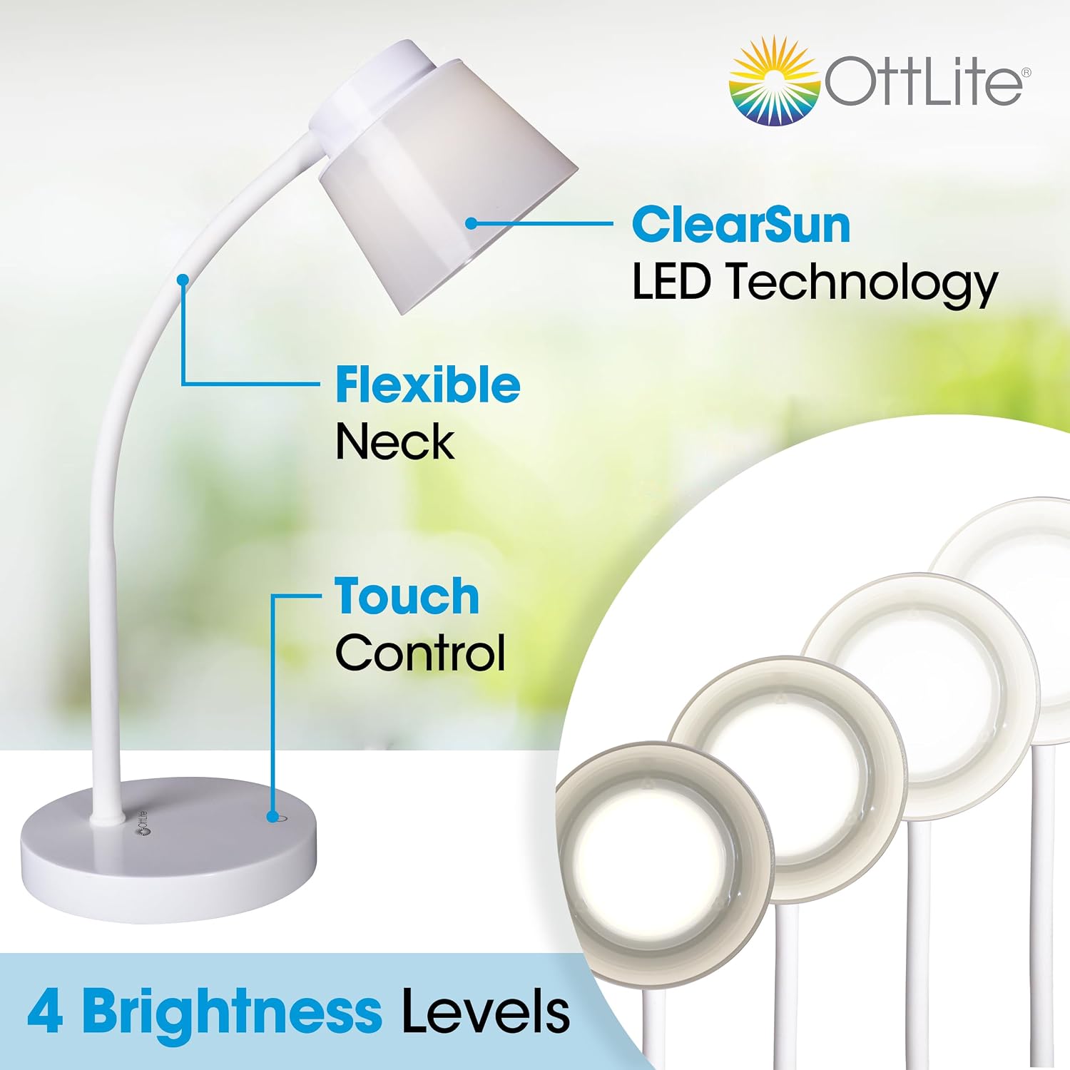 OttLite Clarify LED Desk Lamp, White