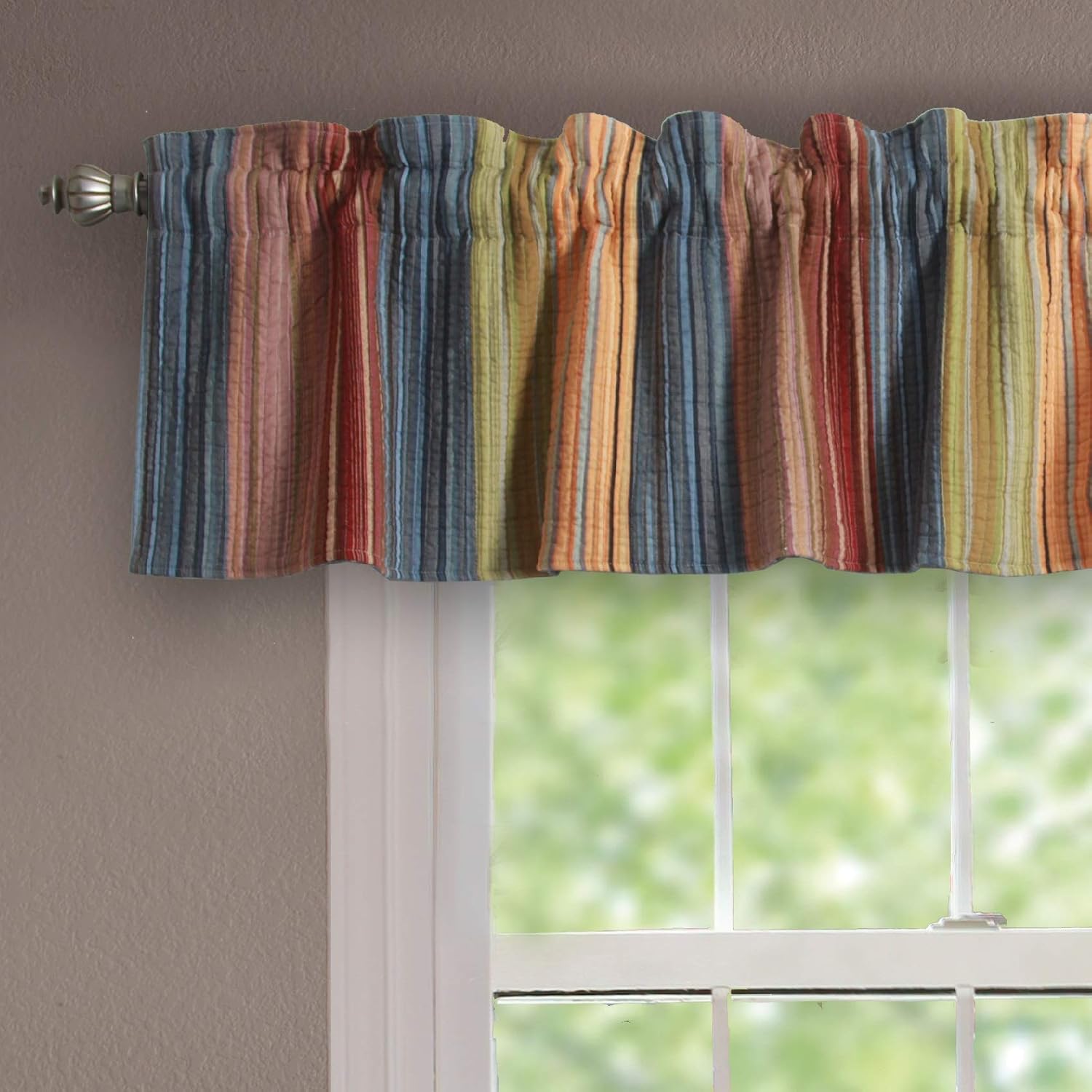 Greenland Home Katy Window Valance Red 84 W x 16 L