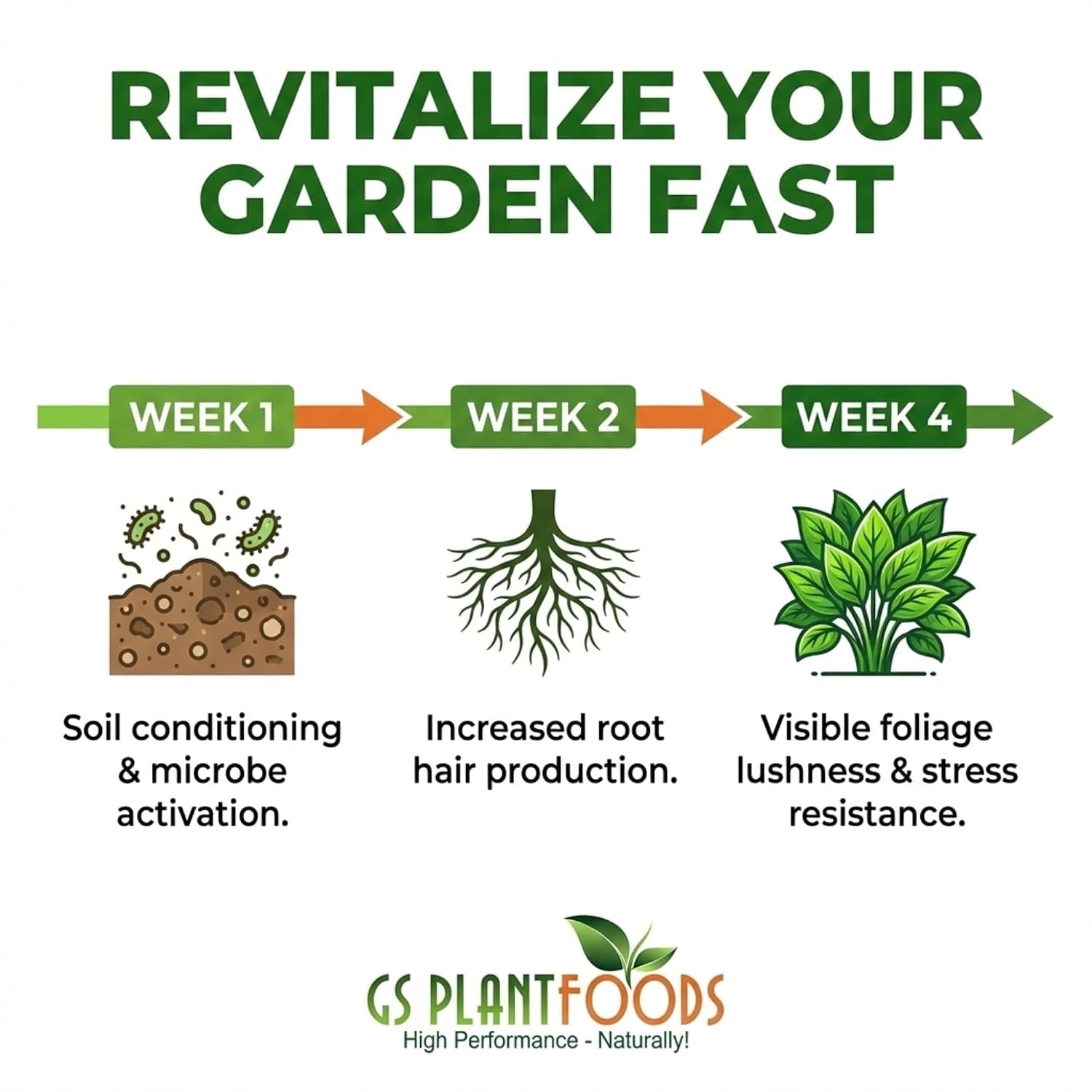 GS Plant Foods Root Ruckus Compost Fertilizer Organic Plant Food - Turbo Charged Compost for Plants - Humic Acid & Sea Kelp Nutritional Root Supplement for Lawns, Soil, Shrubs & Vegetables - 1 Gallon