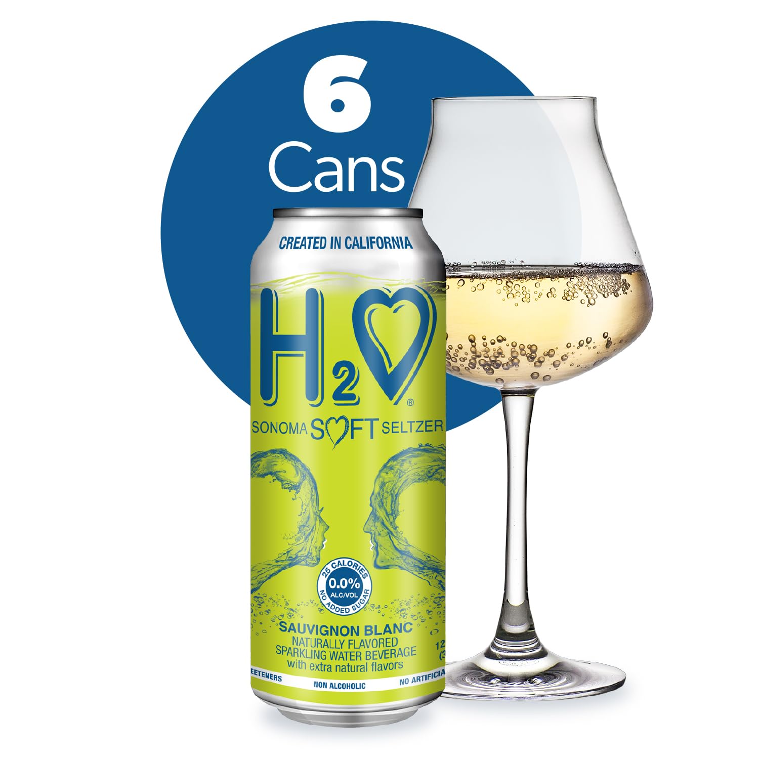 H2o - The Best Non Alcoholic Red Wine - Infused California Sparkling Refreshment, 0.0% Alcohol, (Pinot Noir, Pack of 4-12 Fl oz)