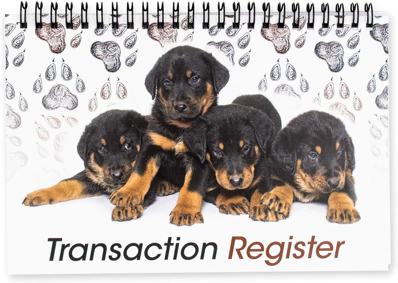 Side Spiral Bound Puppies Checkbook/Transaction Register