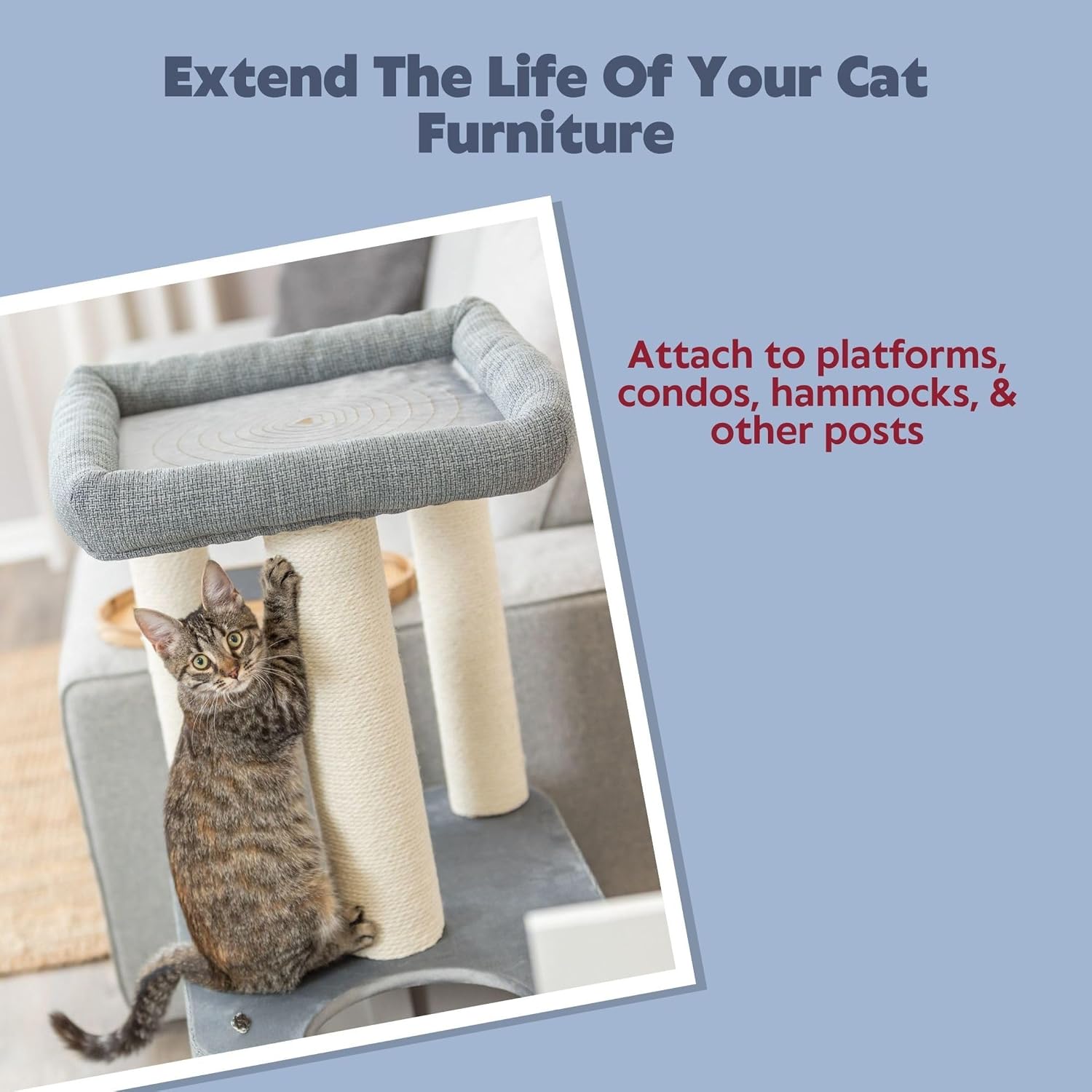 TRIXIE Replacement Sisal Post for Cat Scratching Posts, Backup Scratcher for Indoor Cat Furniture, Trees and Towers, 3.5 in x 23.6 in (9 x 60 cm)