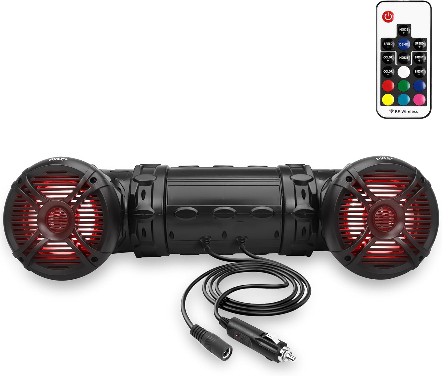 Pyle Bluetooth Speakers 800 Watt 6.5 Inch Amplified Sound System with Multi-Color LED Lights