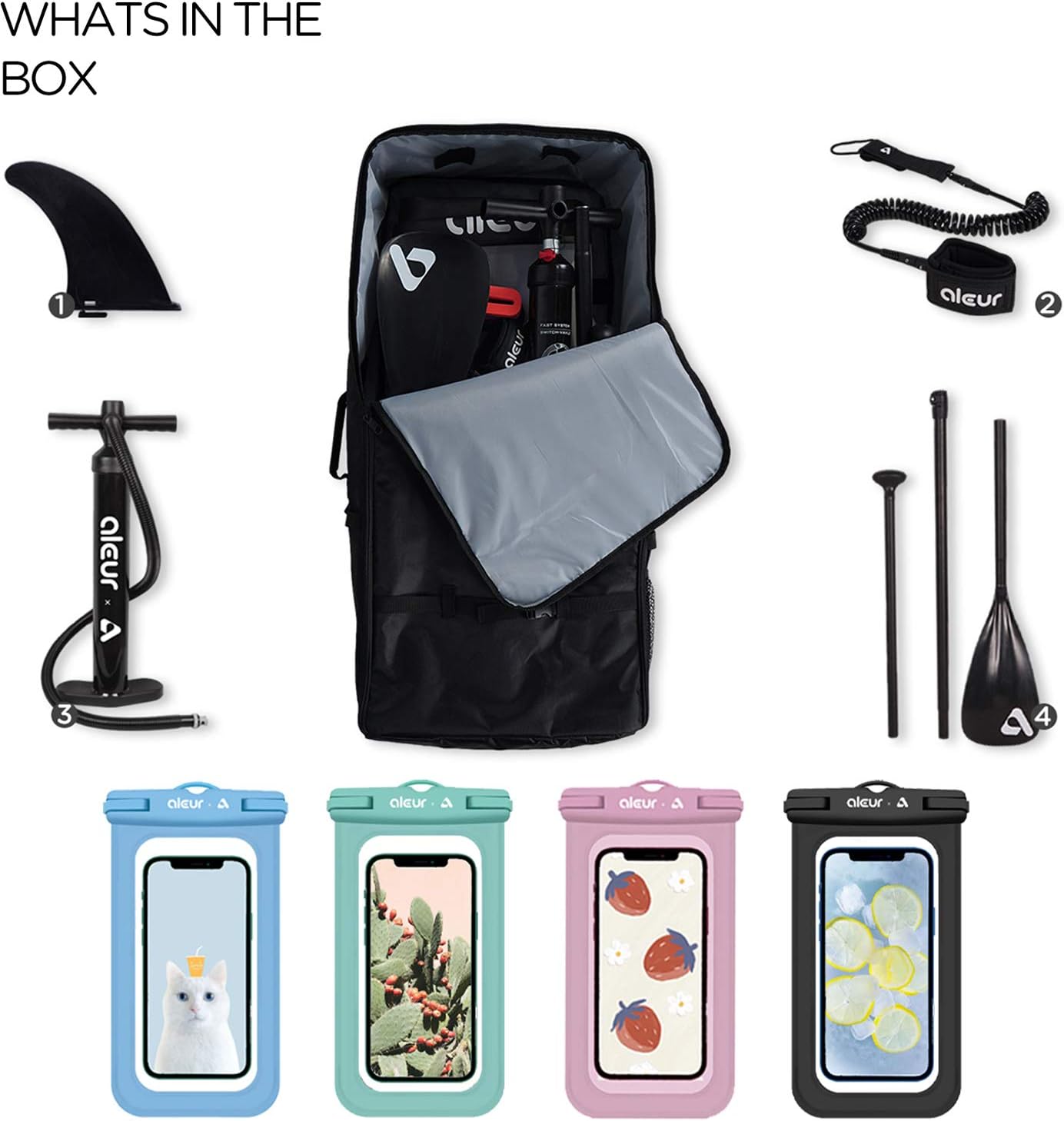 aleur Explorer Inflatable Stand Up Paddle Board Package W Premium SUP Accessories & Backpack, Non-Slip Deck, Leash, Paddle and Hand Pump | Elegant