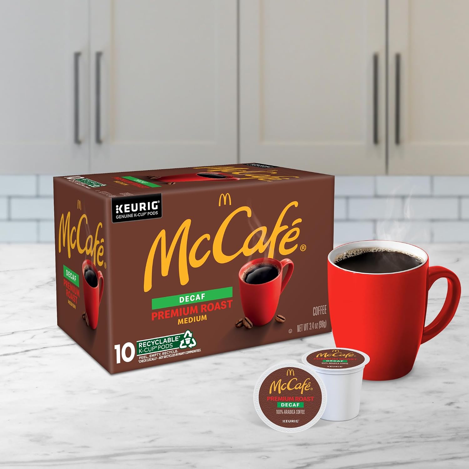 McCafe Premium Roast Decaf Coffee, Single Serve Keurig K-Cup Pods, Decaffeinated, 96 Count (4 Packs of 24)