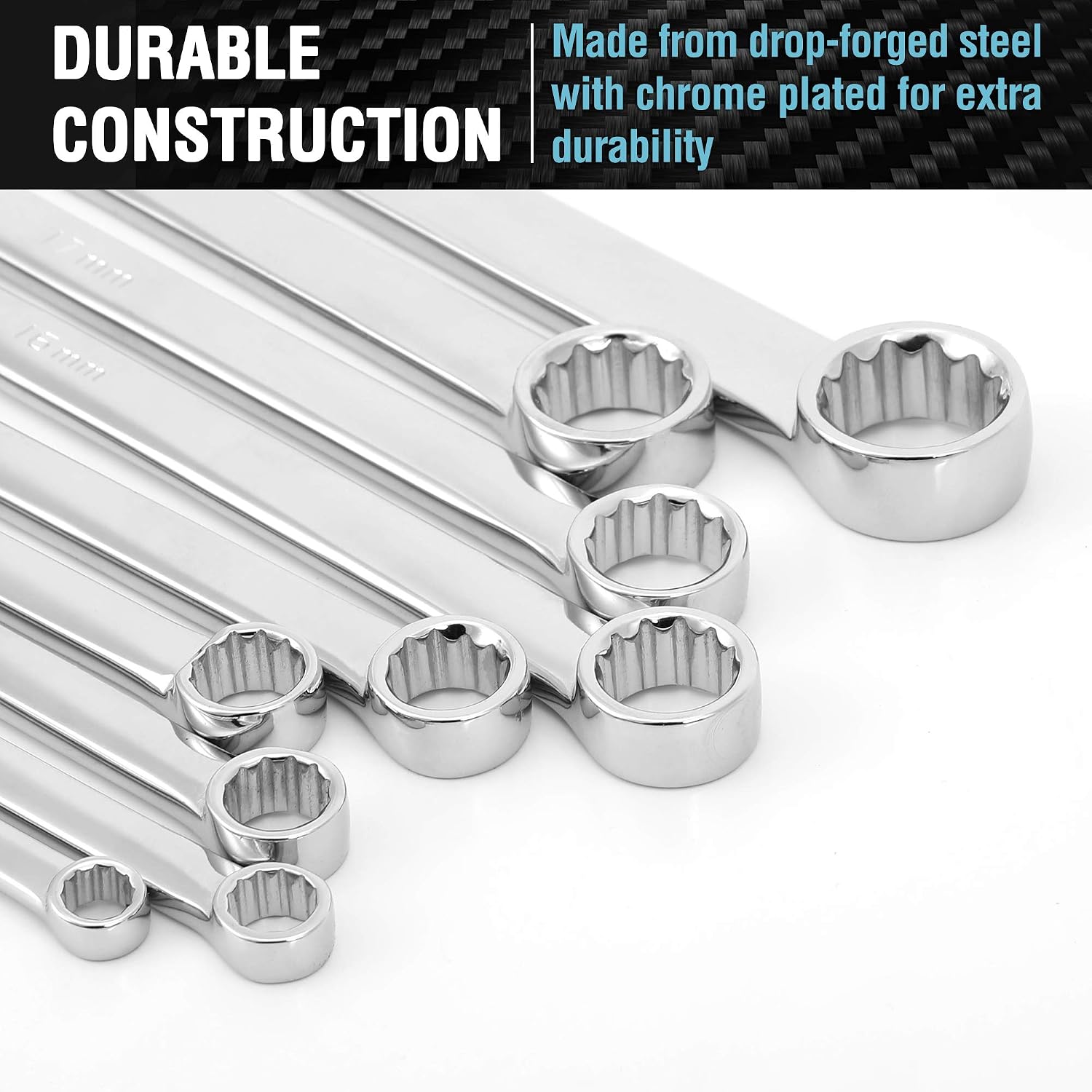 DURATECH Extra Long Ratcheting Wrench Set, Double Box End, Metric, 9-Piece