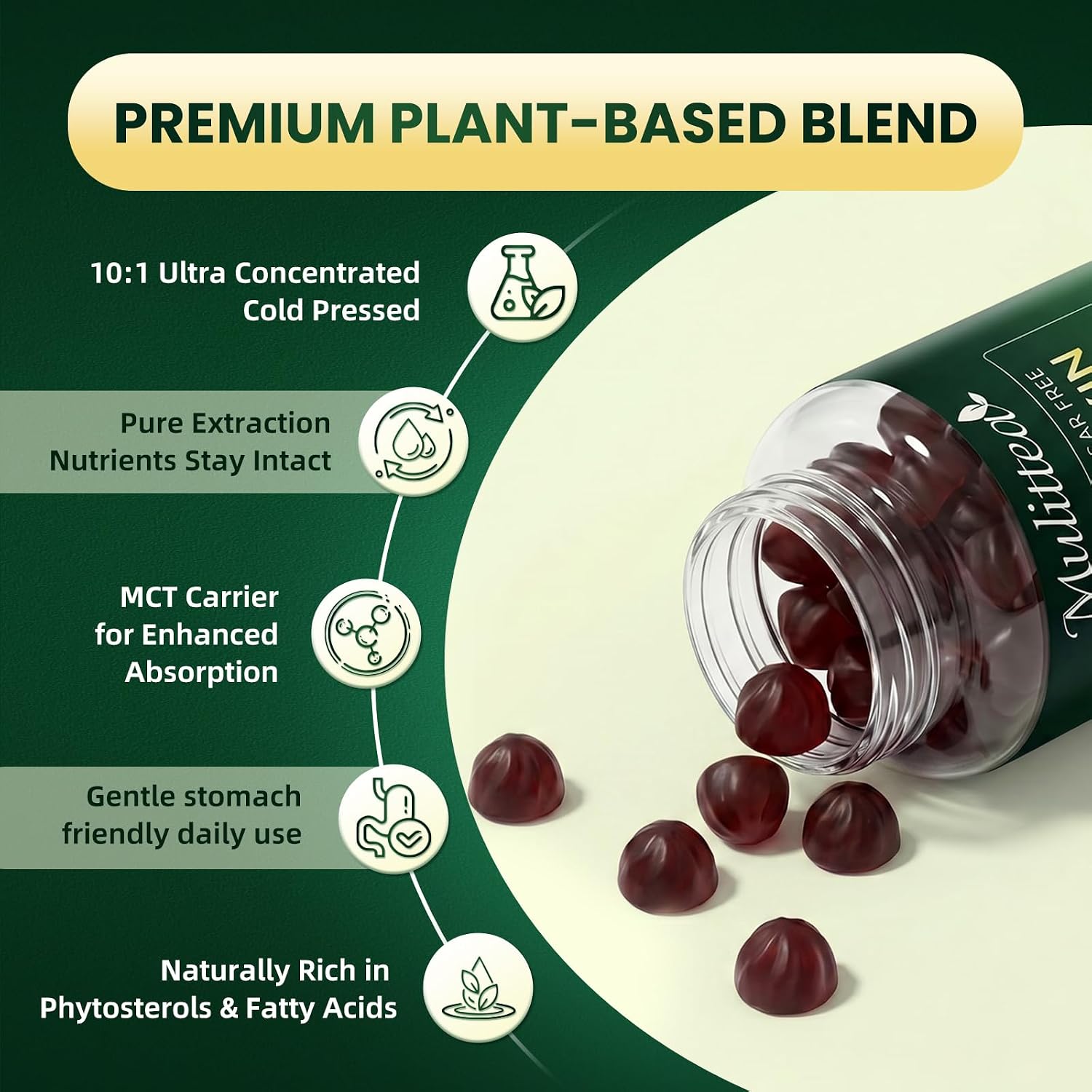 2PK Pumpkin Seed Oil with Saw Palmetto Gummies for Hair & Prostate Support* | 11-in-1 w/ L-Theanine, Ashwagandha & MCT Oil for Mood&Daily Wellness, Essential Fatty Acids&Phytosterols|Non-GMO|Women&Men