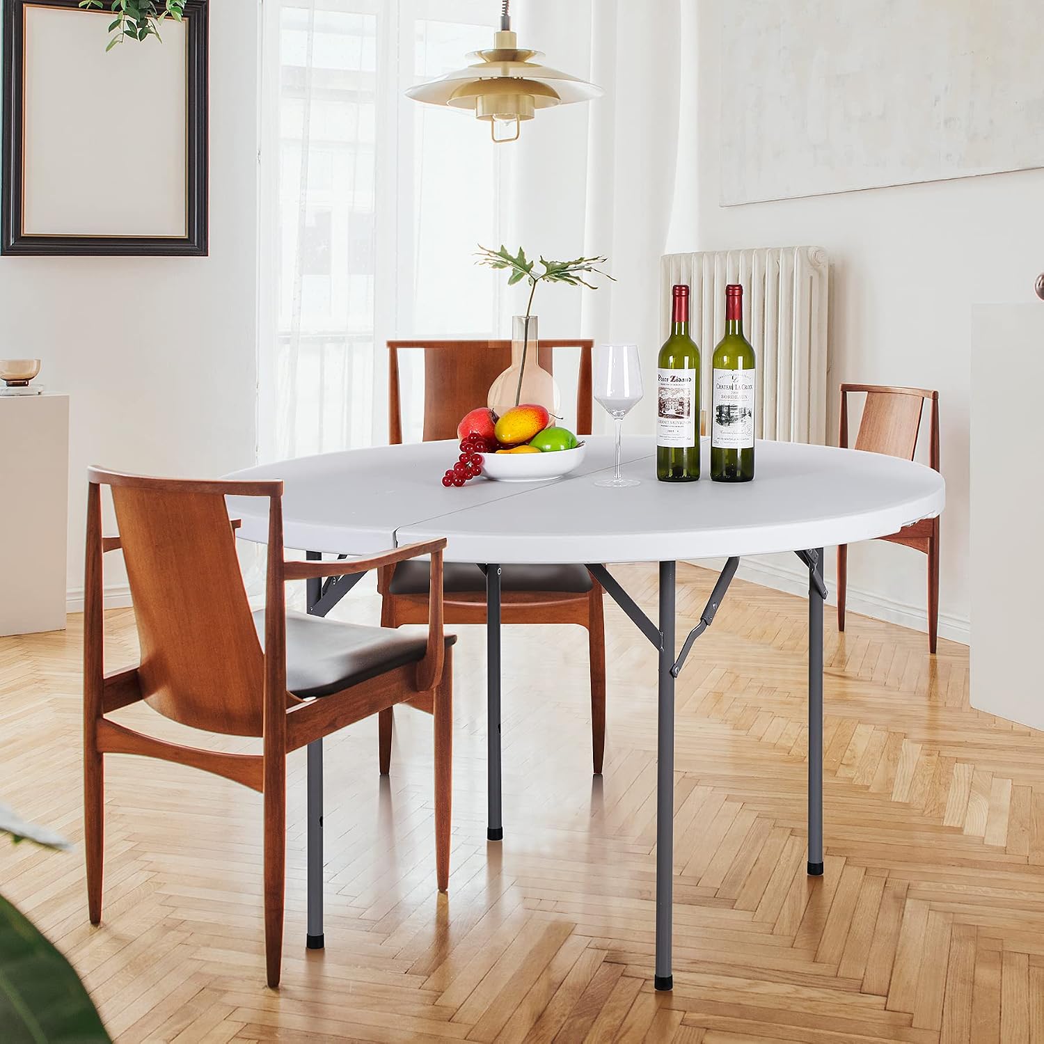 ZenStyle 3 ft Indoor Outdoor Heavy Duty Portable Plastic Folding Table