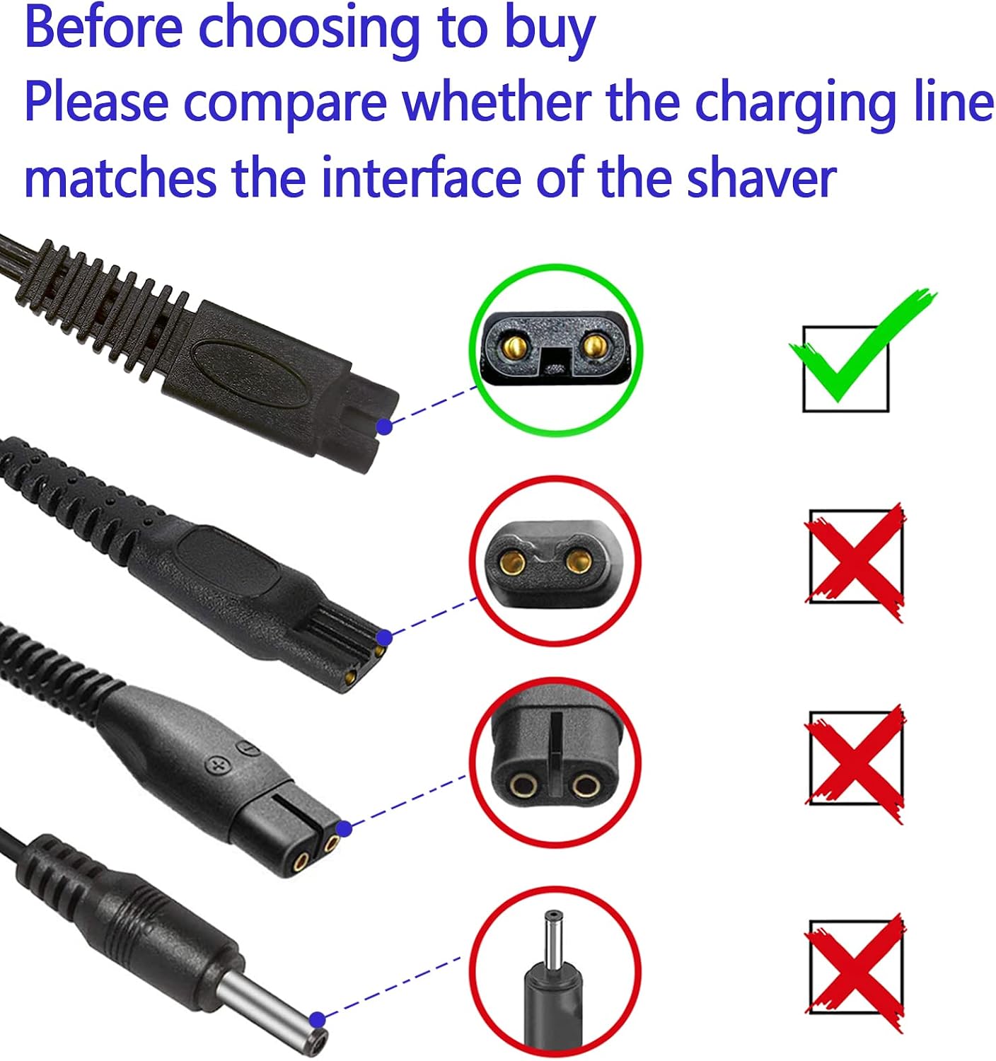 Shaver Charger for Solo Men's Rechargeable Full Body Hair Trimmer Replacement Electric Shaver Charging Cable 5V USB Charger with Cleaning Brush(1 Packs)