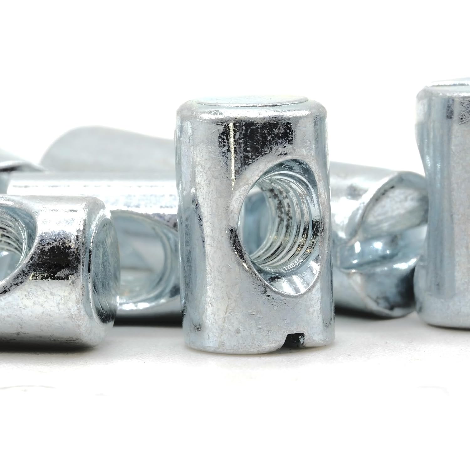 ReplacementScrews Cross Dowel Barrel Nuts Compatible with IKEA Part 104895 | (SLAKT Bed Frames, etc), Zinc Plated - Symmetric, Pack of 8