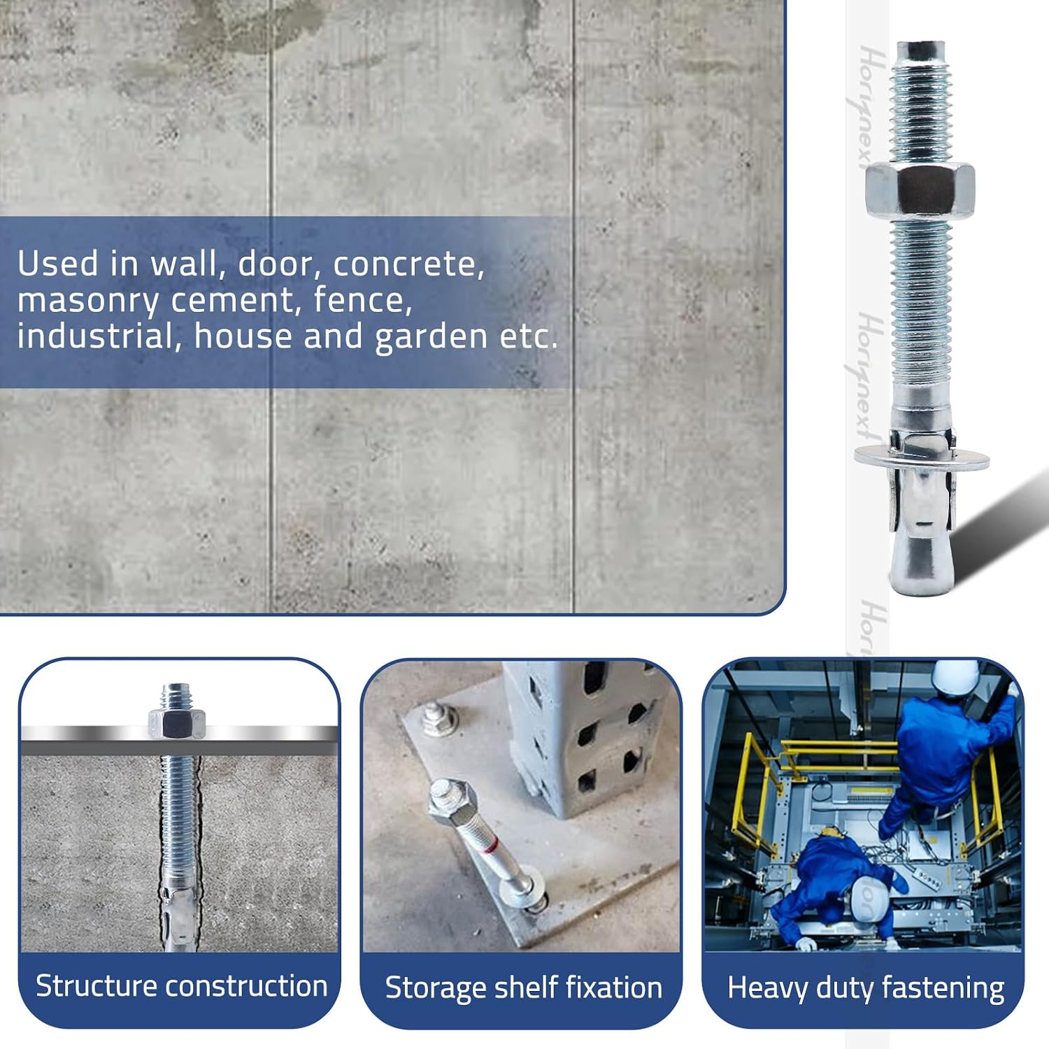 3/8 Concrete Anchors, Concrete Wall Anchors, Metal Wedge Bolts