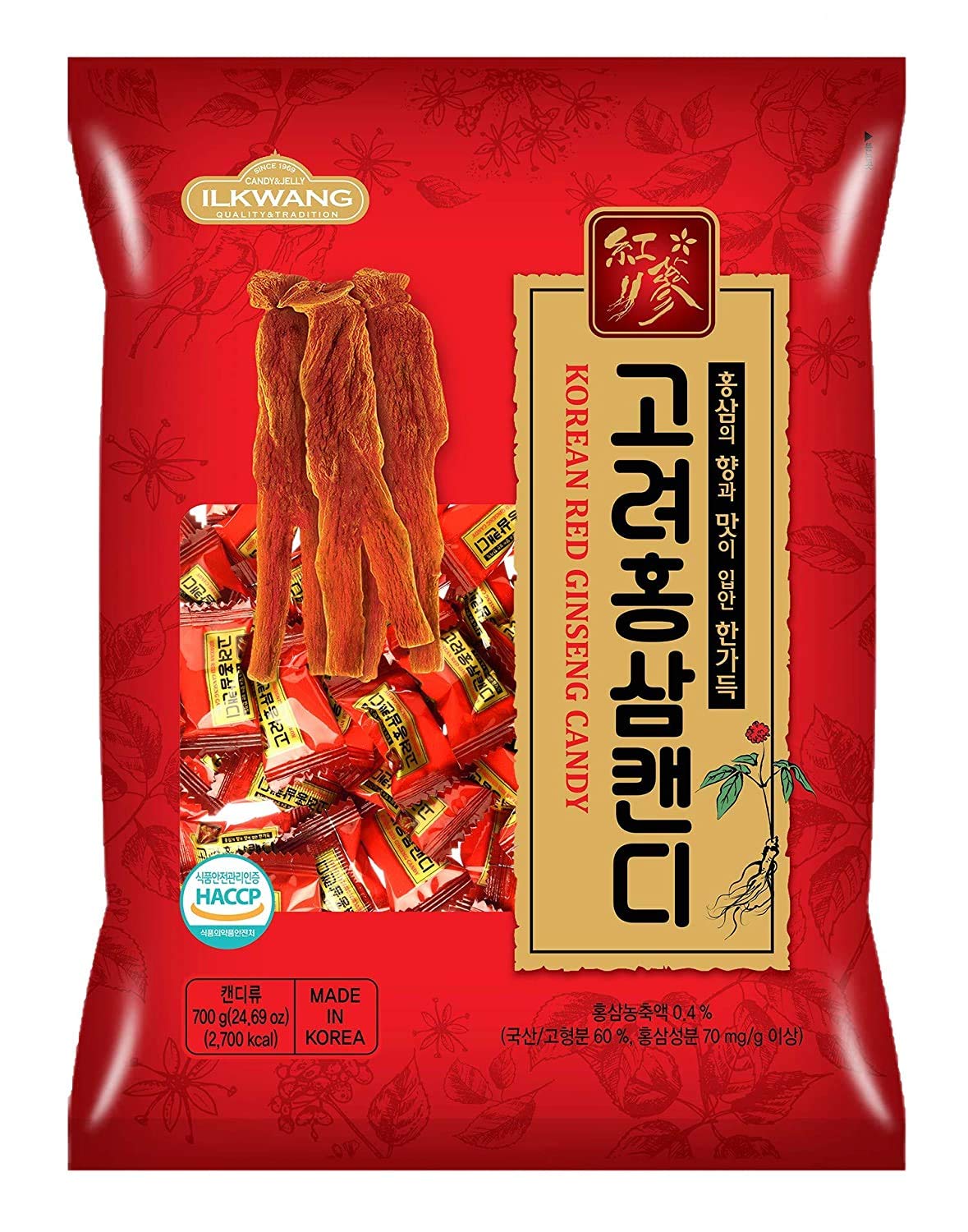KOREAN RED GINSENG CANDY 300 grams (10.6oz) Product of Korea_Individually Wrapped_Great for Gift