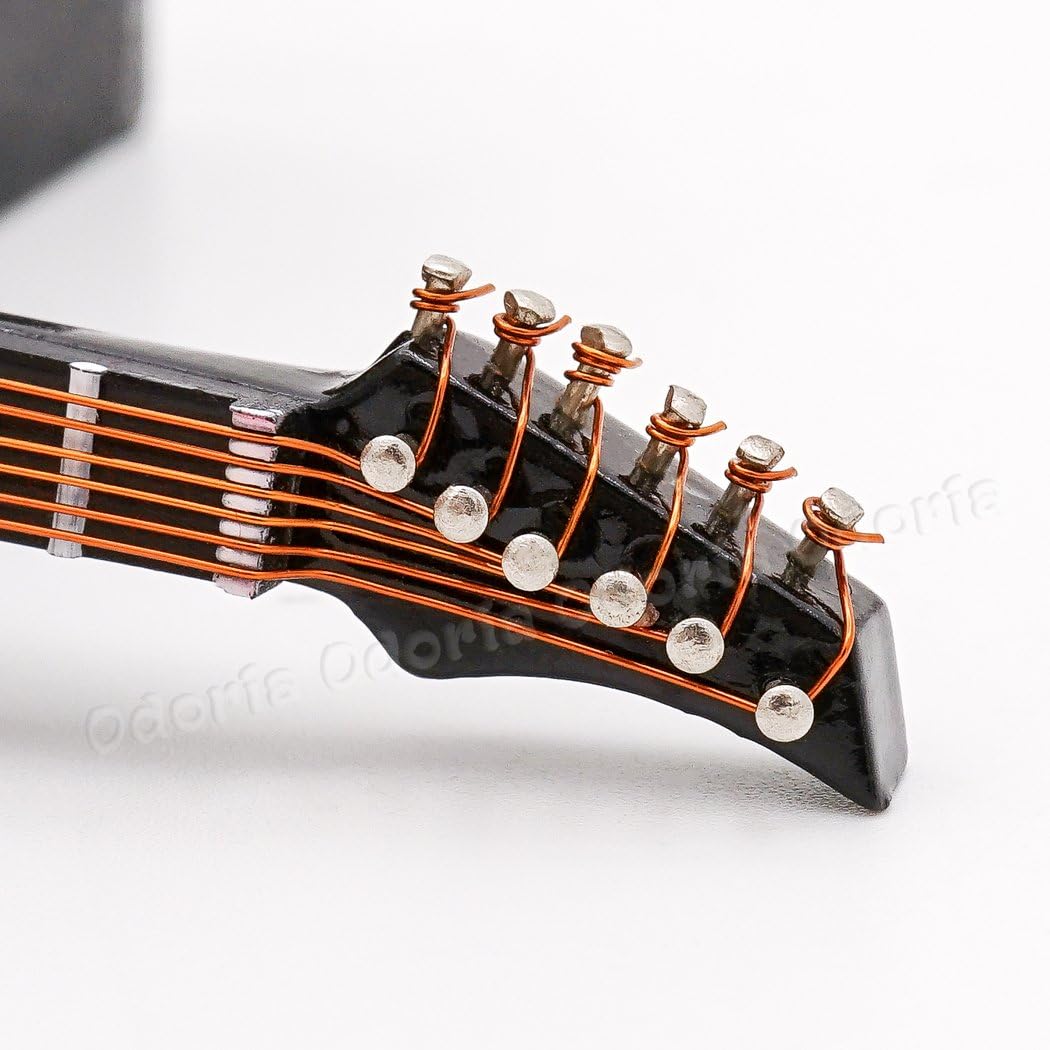 Odoria 1/12 Miniature Electric Guitar Dollhouse Musical Instruments Accessories, Red