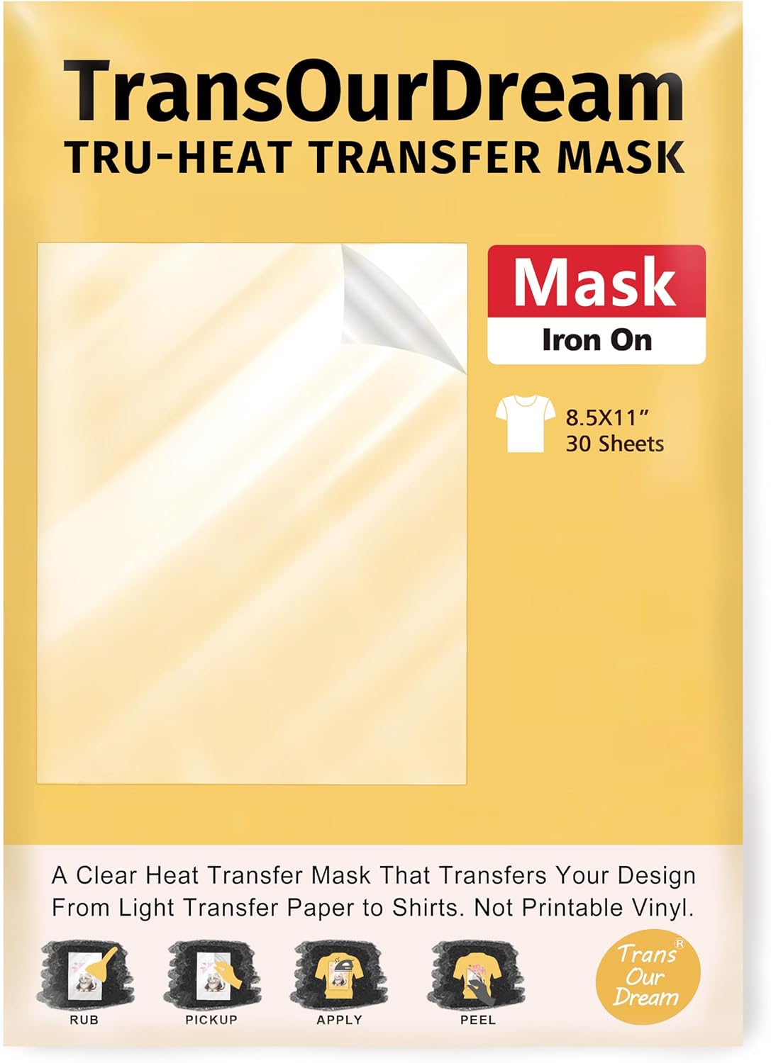 TransOurDream Upgraded Iron on Heat Transfer Paper for T Shirts (8.5x11''