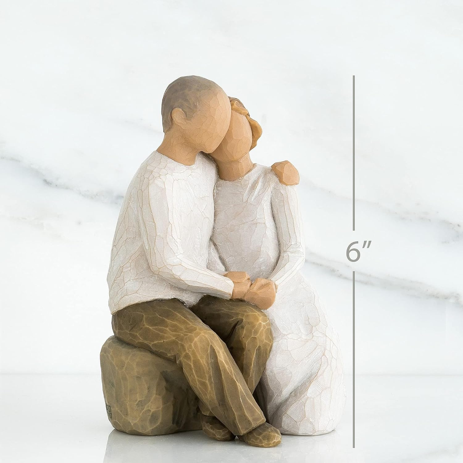 Willow Tree You and Me (Darker Skin), Sculpted Hand-Painted Figure | Cast from a Susan Lordi Original Carving, Expression of Love and Caring, Display on Shelf, Table or Mantel, Fitted Gift Box