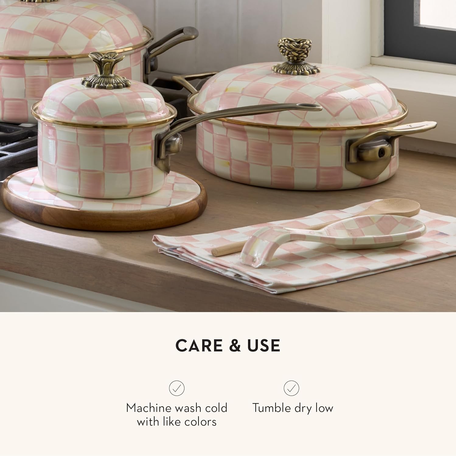 MACKENZIE-CHILDS Cotton Dish Towel, Hydrangea Tea Kettle