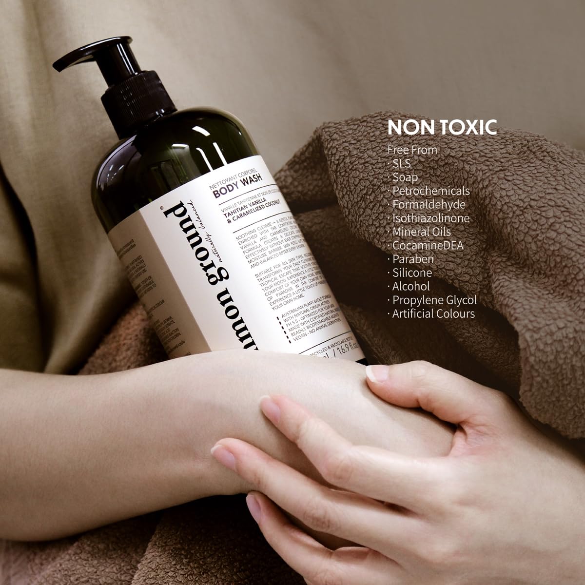 COMMON GROUND Natural Body Wash - Paraben & Cruelty Free, Vegan, Plant-Based, Botanical Freesia Scent & Avocado Oil Extracts - All Skin Types