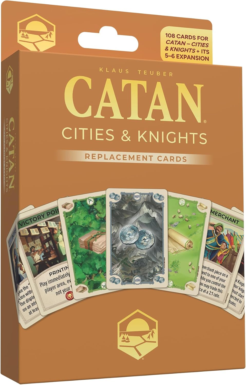 CATAN Cities & Knights Replacement Game Cards - Complete Set of 95 Game Cards for The Cities & Knights Board Game Expansion (Sold Separately), Board Game Accessories Made Studio