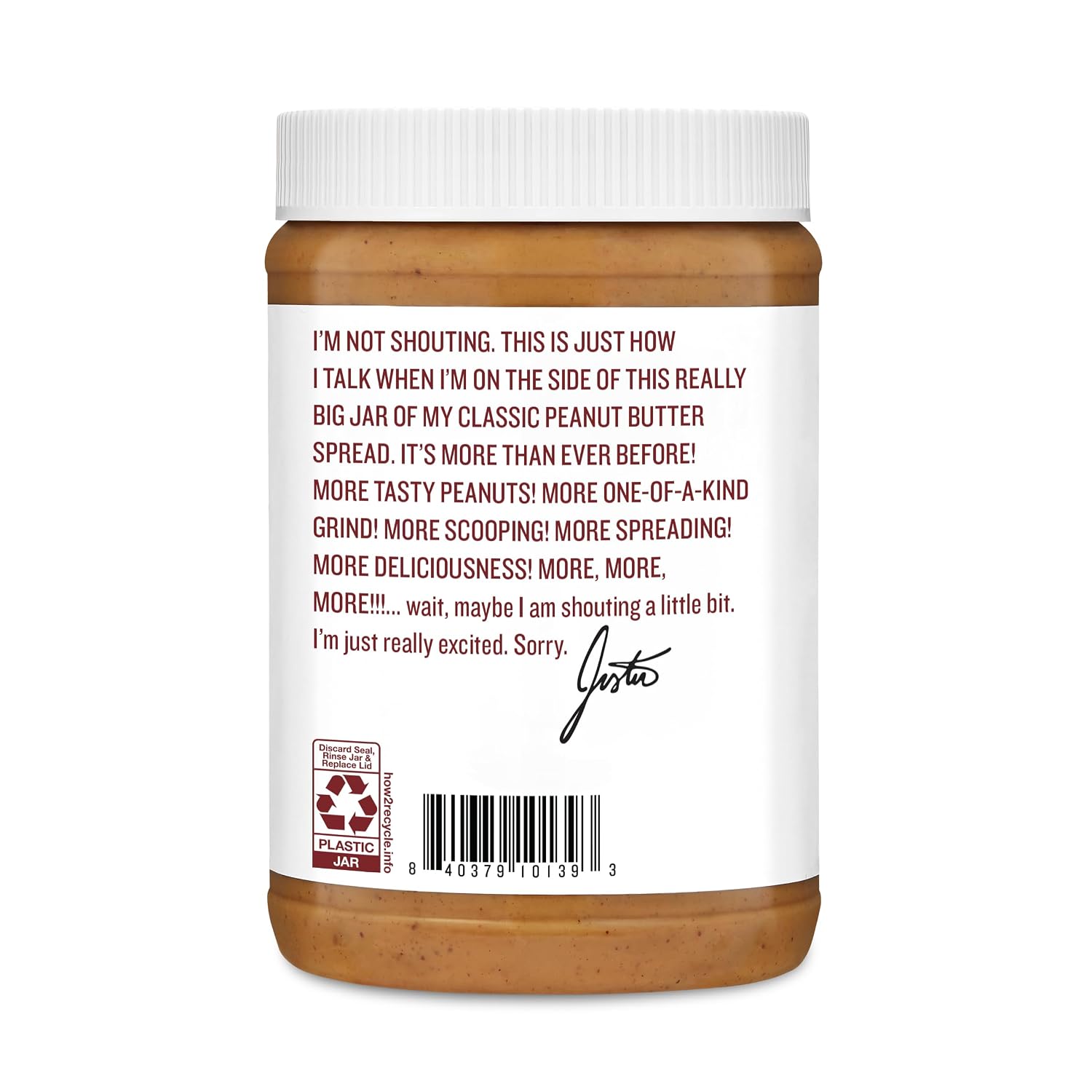 Justins, Peanut Butter Blend Honey Jar, 16 Ounce