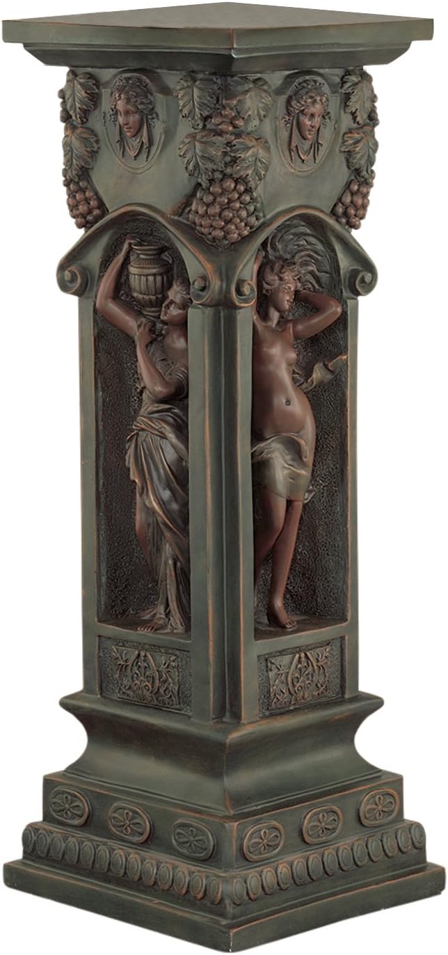 Design Toscano KY992 Chatsworth Manor Neoclassical Pedestal Column Plant Stand, Antique Stone