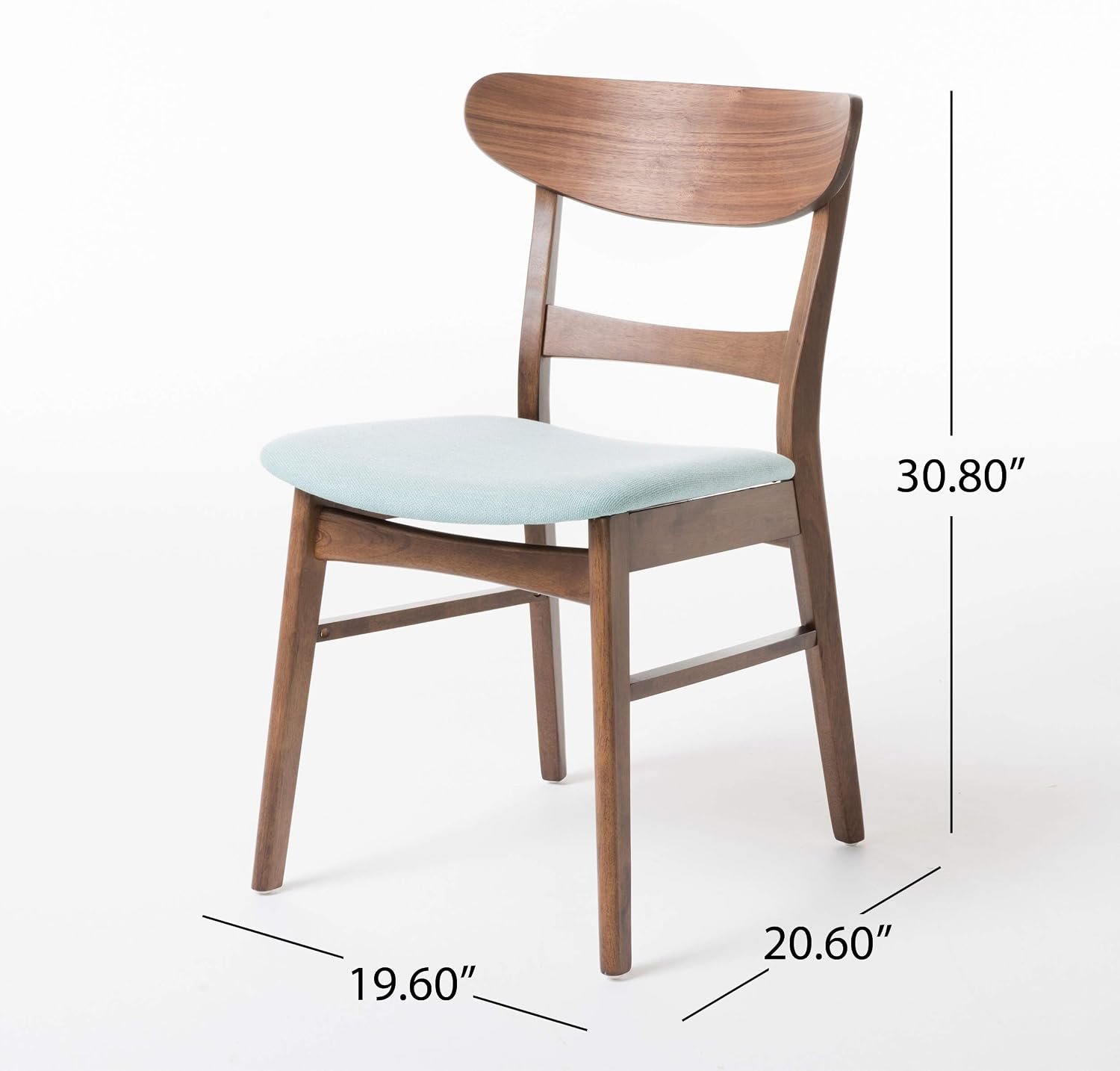 Christopher Knight Home Heather Mid-Century Modern Dining Chairs (Set of 4), Dark Gray and Natural Oak