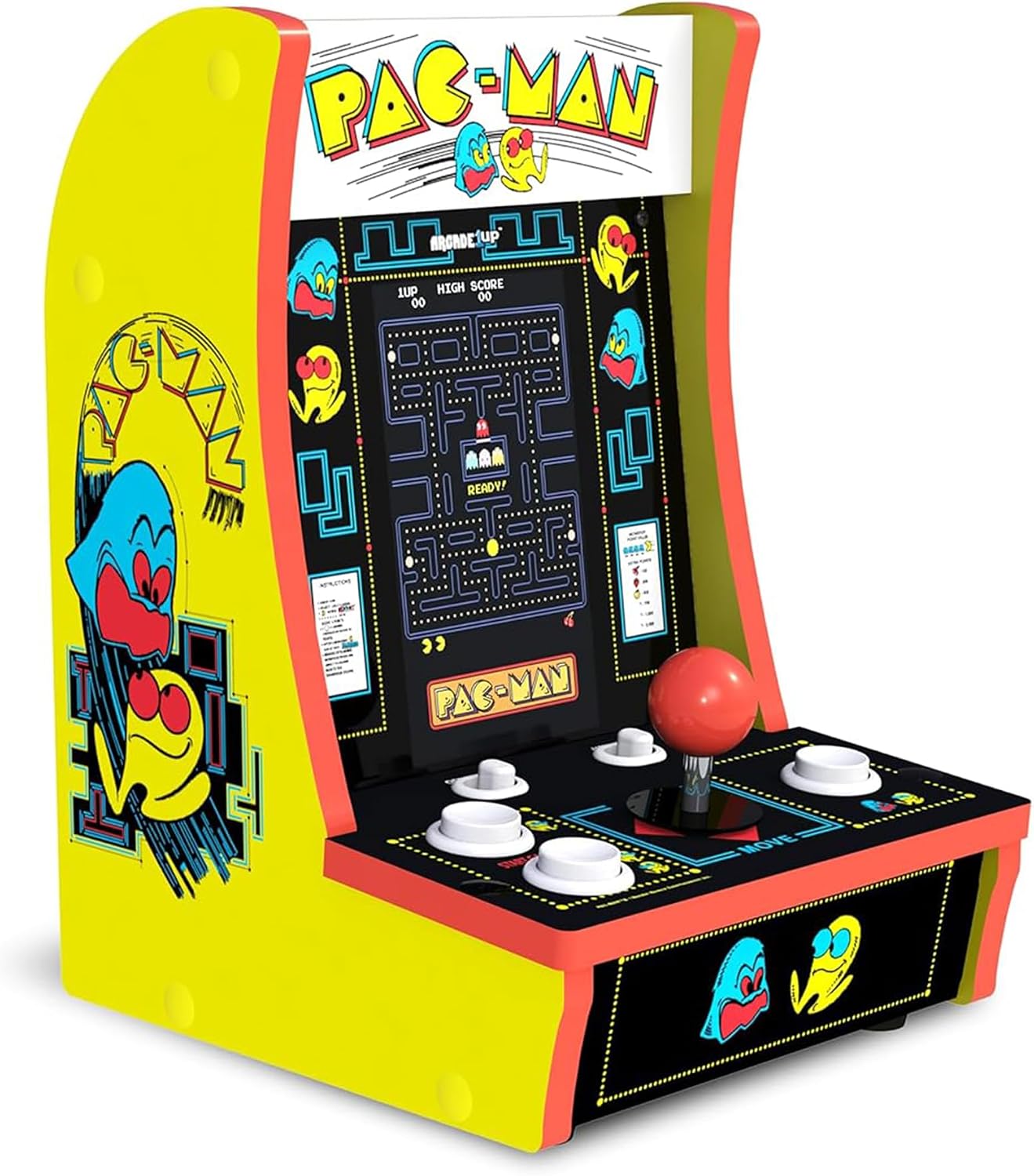 Arcade1Up Ms. Pac-Man Class of '81 Countercade, 3 Retro Games | Countertop Arcade Machine with 7-Inch LCD Screen and Real Feel Joysticks and Buttons