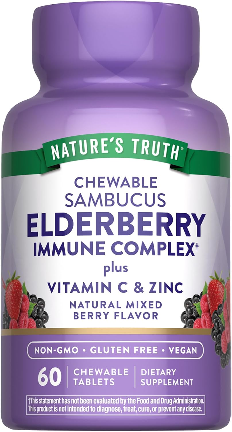 Nature's Truth Elderberry Immune Complex | 60 Chewable Tablets
