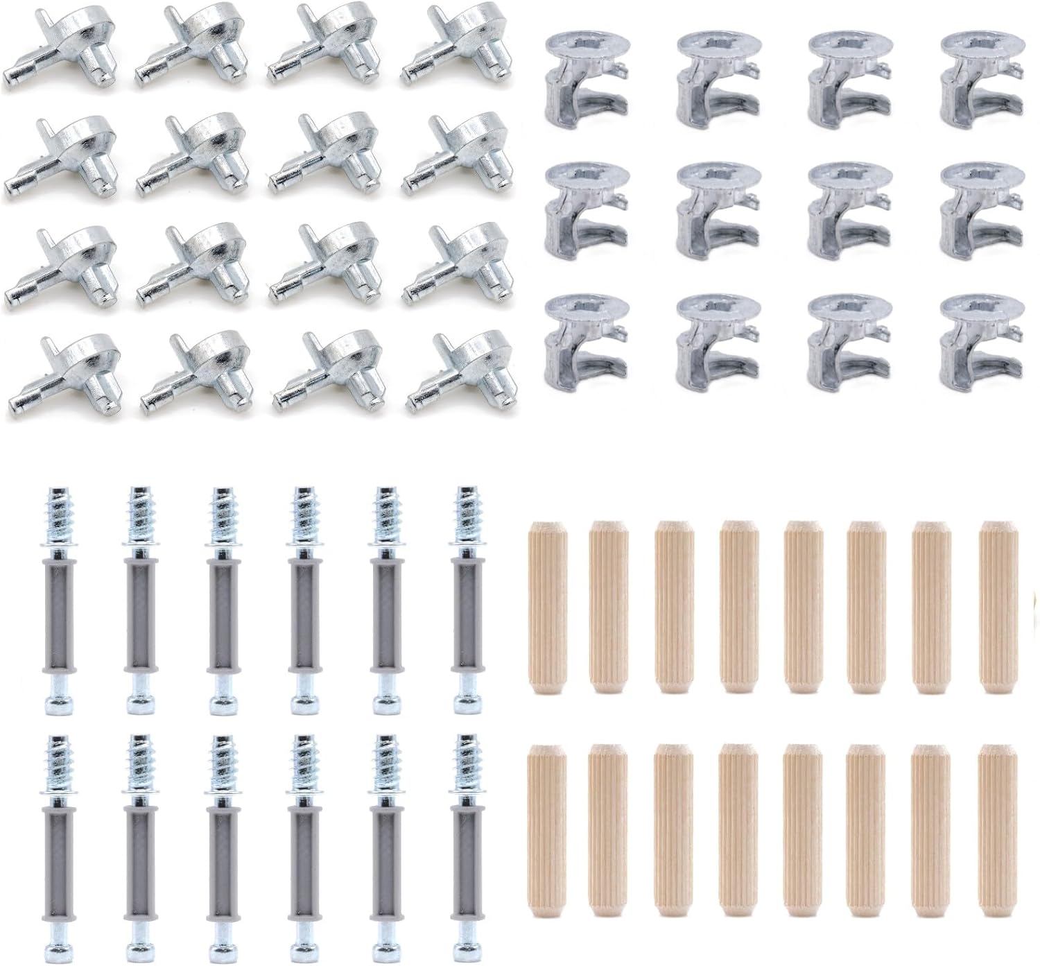 ReplacementScrews Billy Bookshelf Hardware Kit Compatible with IKEA (131372, 119081, 101351, 118331) - All Cams