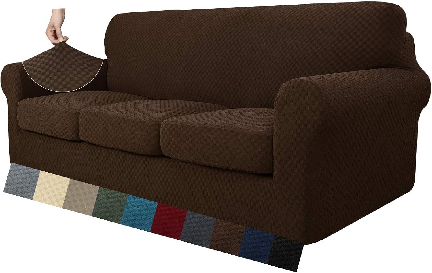 MAXIJIN Latest Recliner Slipcovers for Living Room 4 Pieces Stretch Jacquard Recliner Chair Cover Soft Fitted Recliner Protector with Elastic Bottom