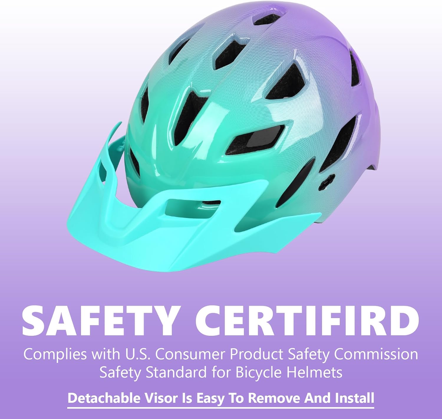 Kids Bike Helmet with LED Light for Youth Teen Toddler Boys Girls