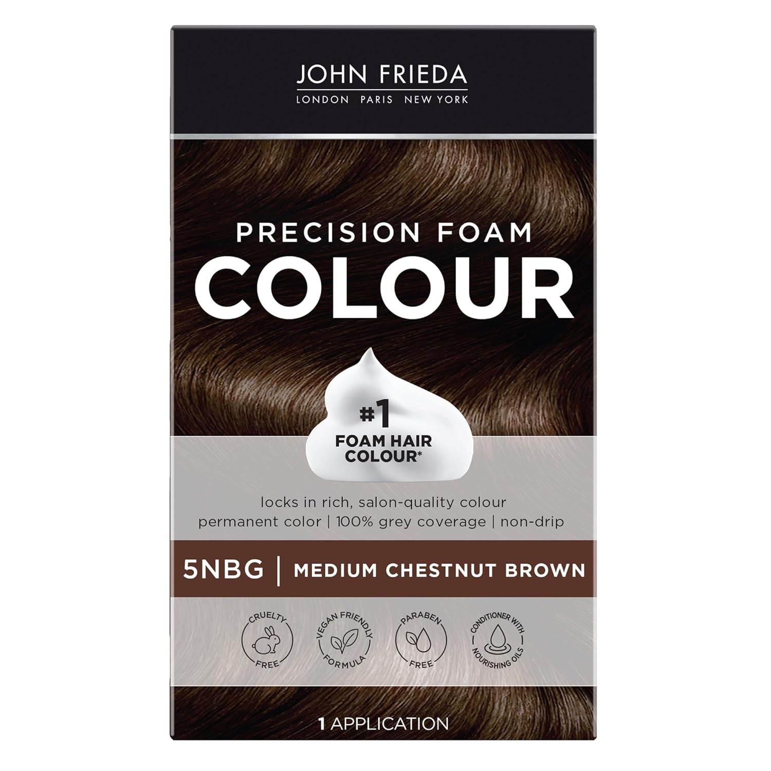 John Frieda Precision Foam Colour Light Natural Blonde 9N, 1 Application | Full Gray Coverage, Anti-Fade Color, Light Blonde Tone, Deep Saturation, Easy Foam Application