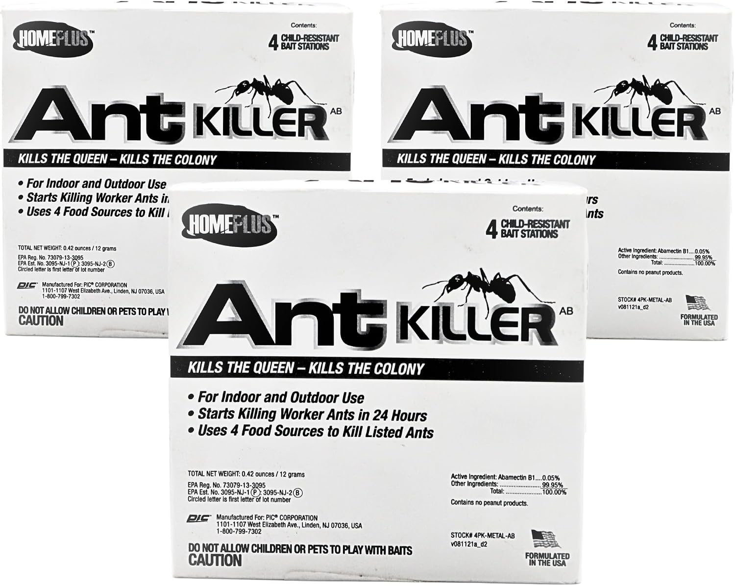 Homeplus™ Ant Killer AB, Metal Bait Station, Ants Killer for House, Ant Traps Indoor & Outdoor, 12 Pack