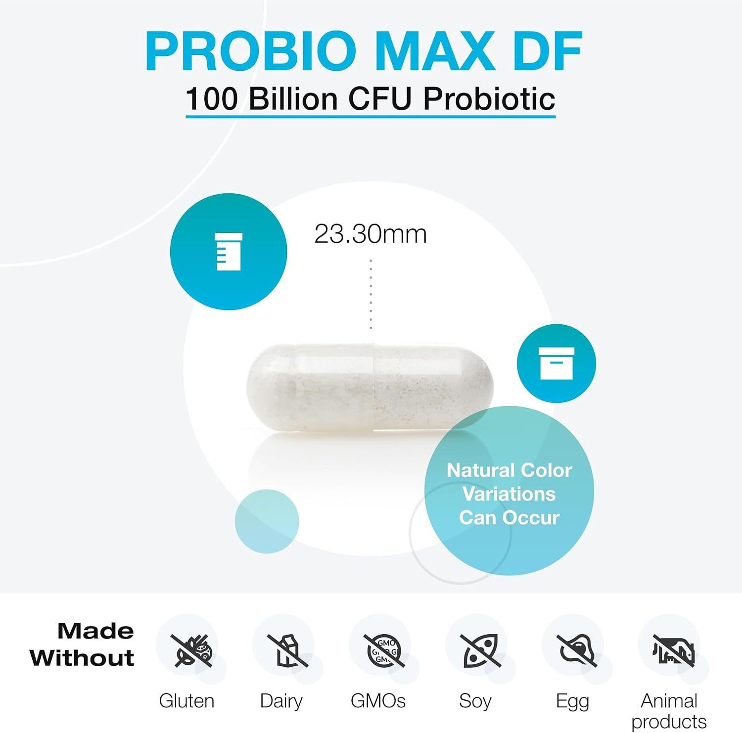 XYMOGEN ProbioMax Daily 100B - Probiotics for Digestive Health Support - Lactobacillus Acidophilus & Bifidobacterium Lactis HN019 - Vegetarian, Gluten-Free & Non-GMO - 30 Capsules
