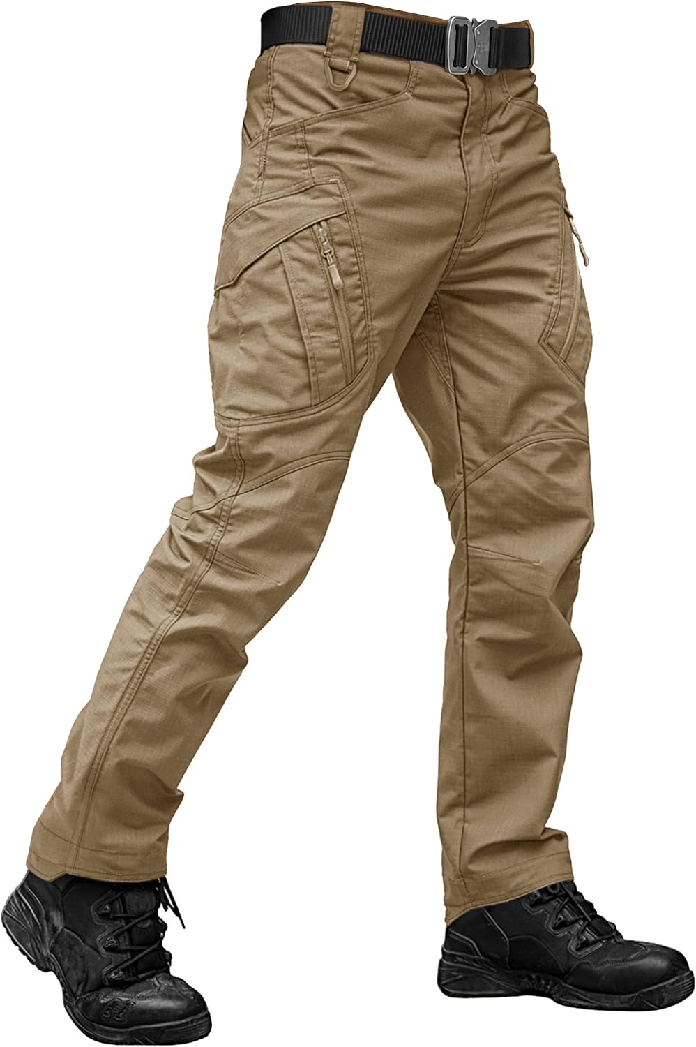 TACVASEN Men's Tactical Pants Waterproof Hiking Work Pants for Men Construction Stretch Cargo Trousers 9 Pockets