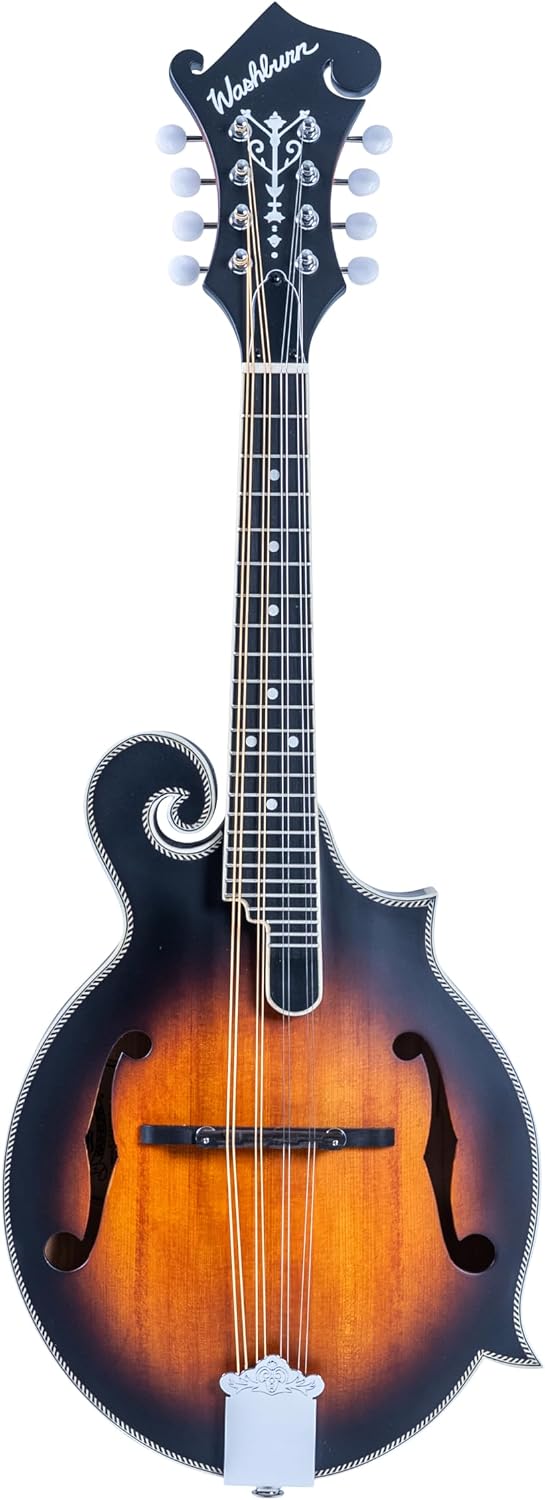 Washburn M3SEBRK F-Style Mandolin Brown Burst | Spruce top; Maple back and sides