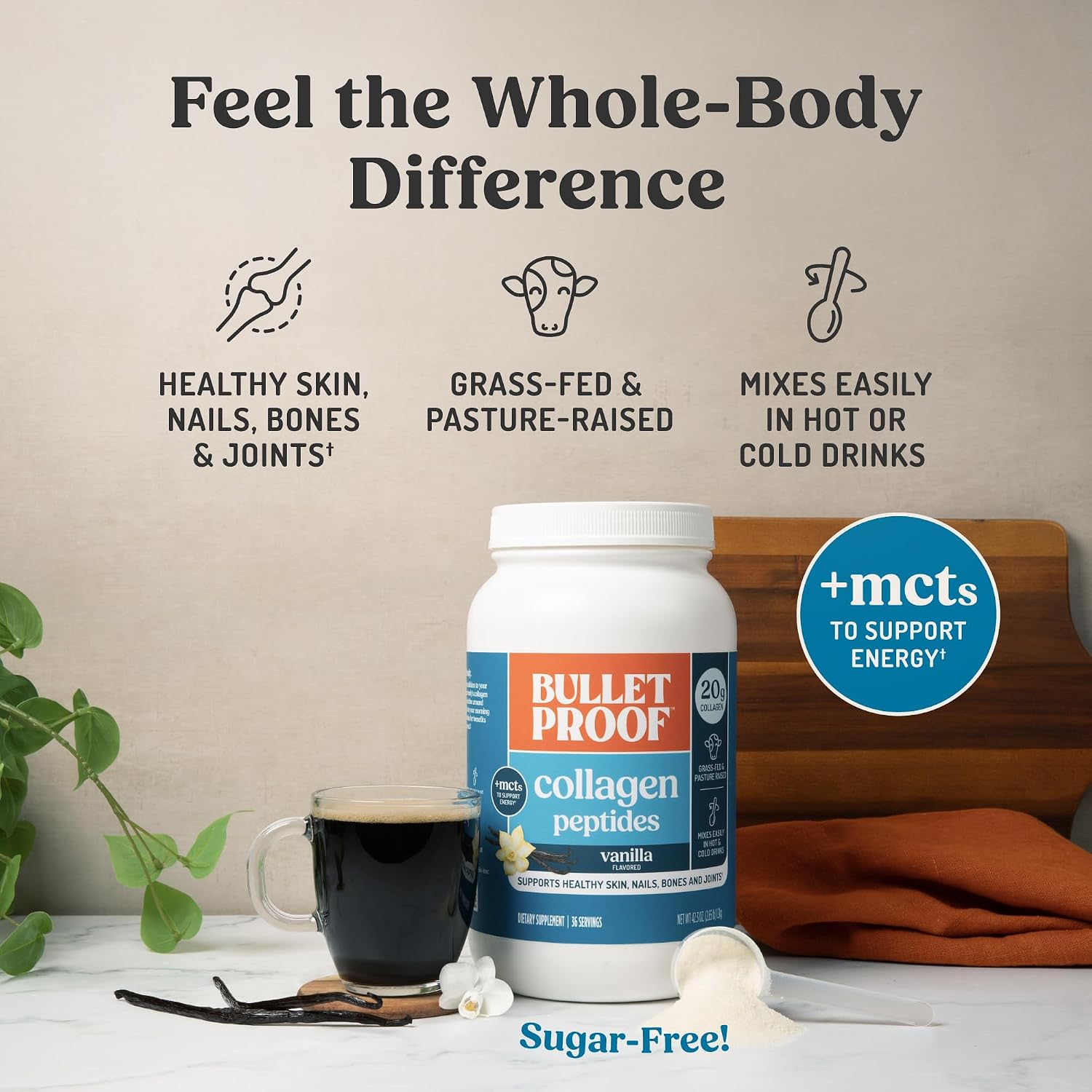Bulletproof Unflavored Collagen Peptides Protein Powder, 17.6 oz | 20g Grass-Fed Pasture-Raised Collagen Protein and Amino Acids for Skin, Bones and Joints