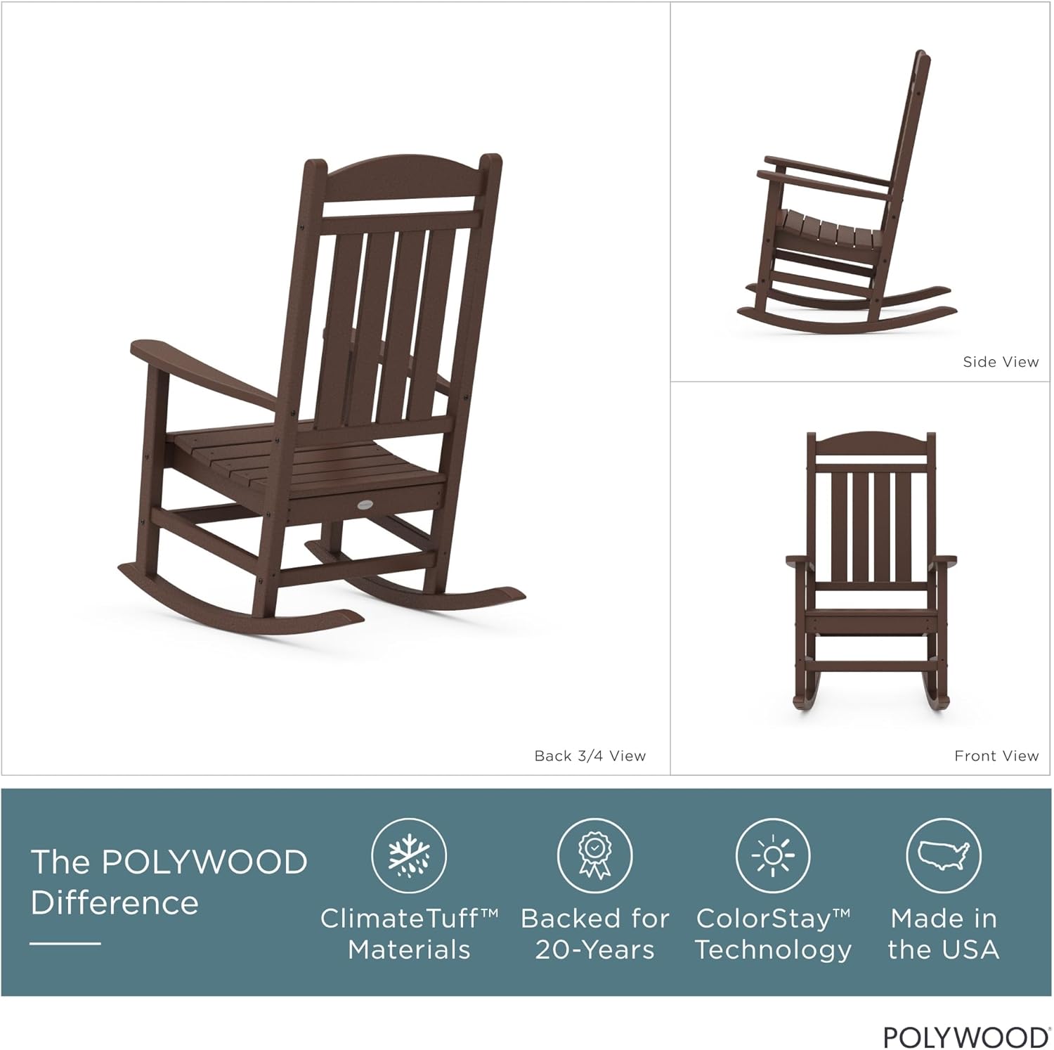 POLYWOOD Presidential Rocking Chair in White